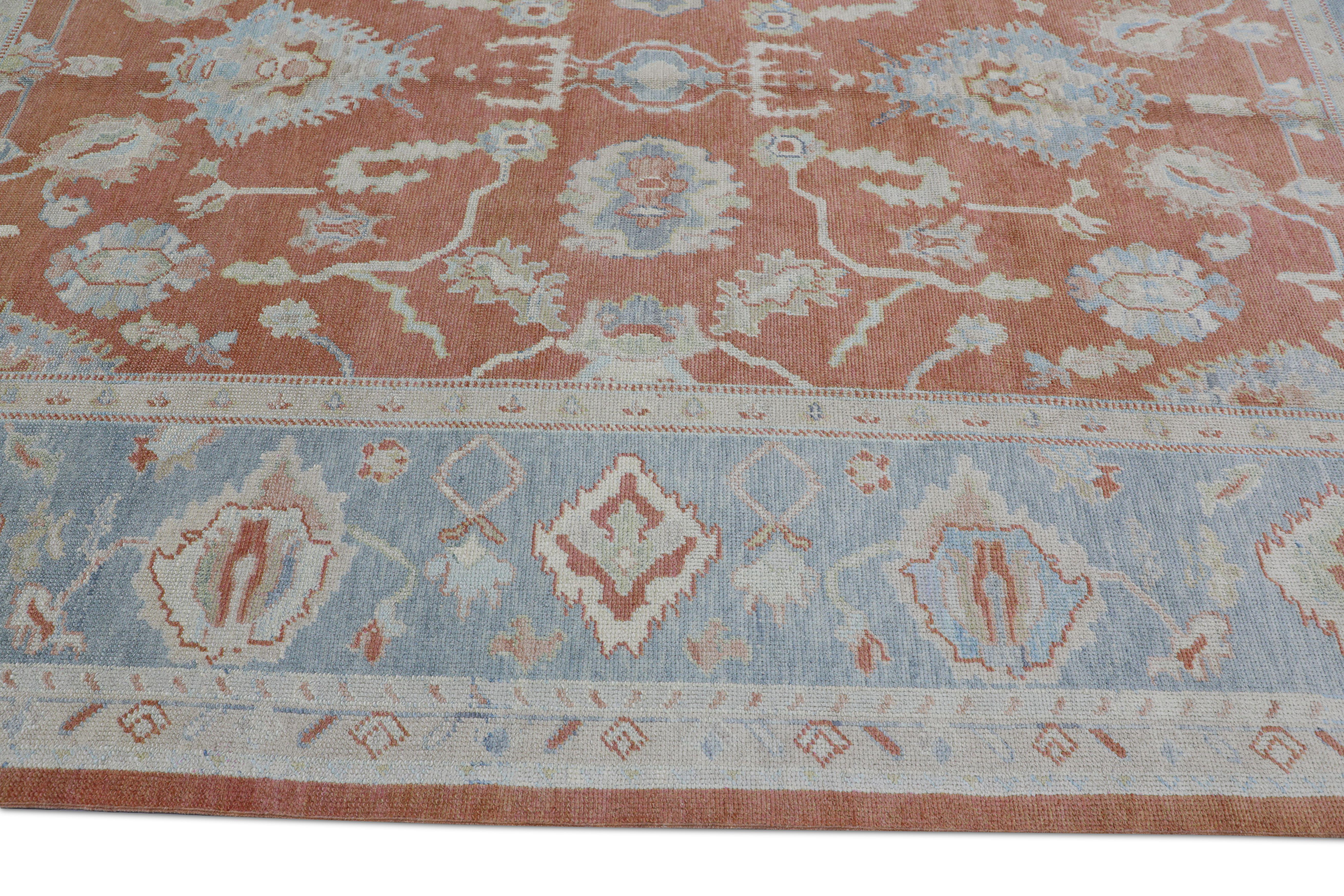 Contemporary Oushak Rug Oriental Hand Knotted Turkish Oushak 8'9