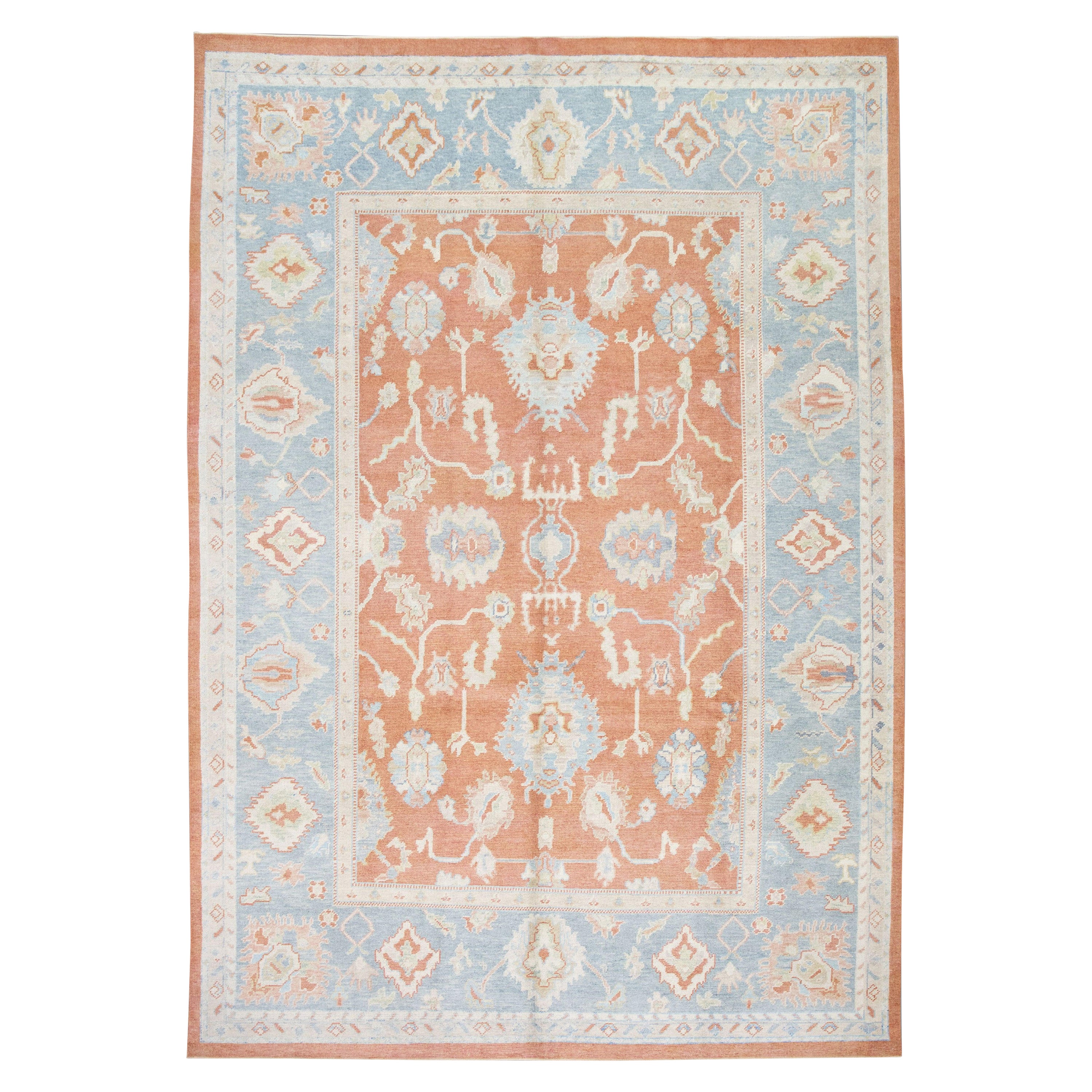 Oushak-Teppich Orientalischer handgeknüpfter türkischer Oushak 8'9" x 13' #3168