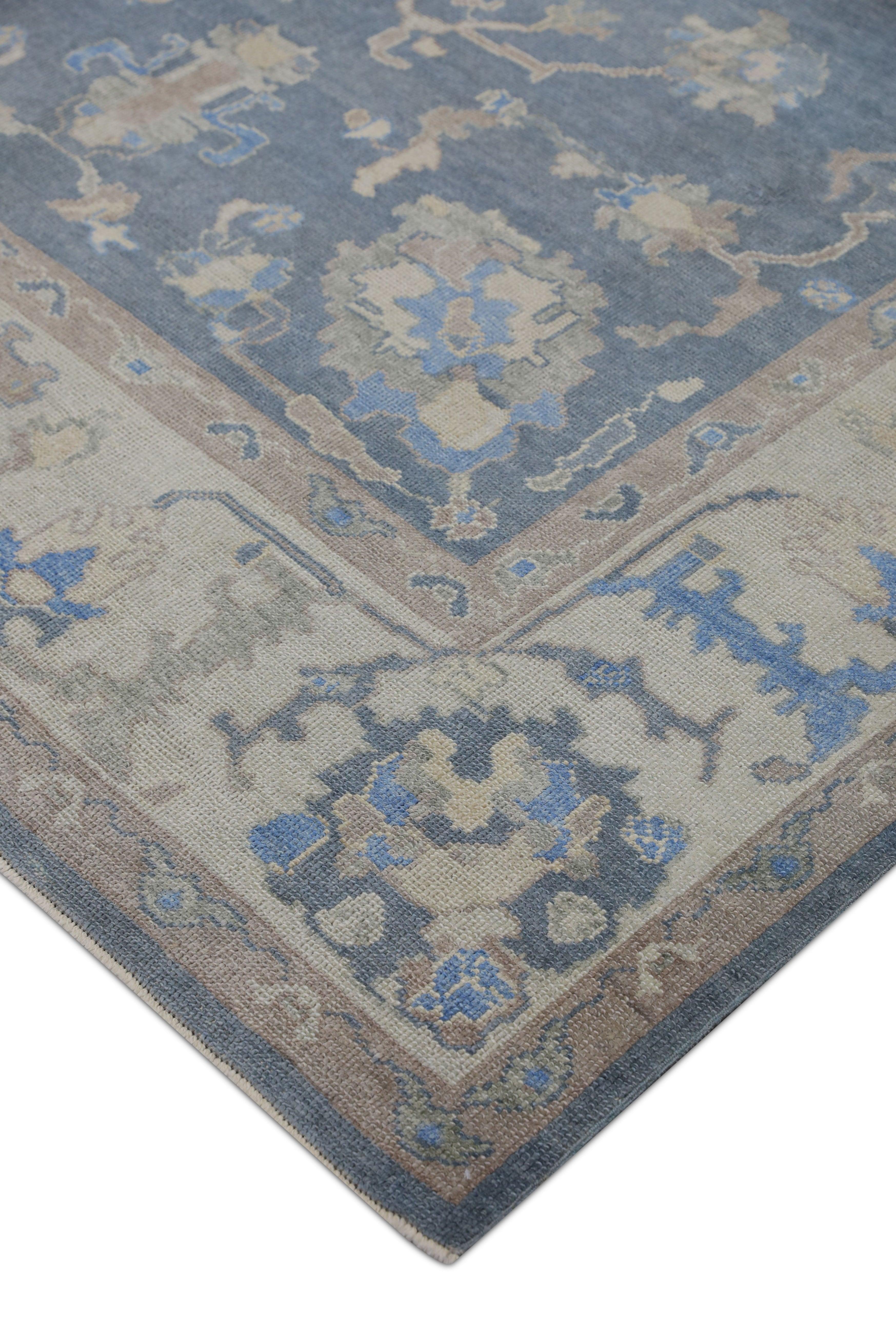 Hand-Knotted Oushak Rug Oriental Hand Knotted Turkish Oushak 9' x 11'8