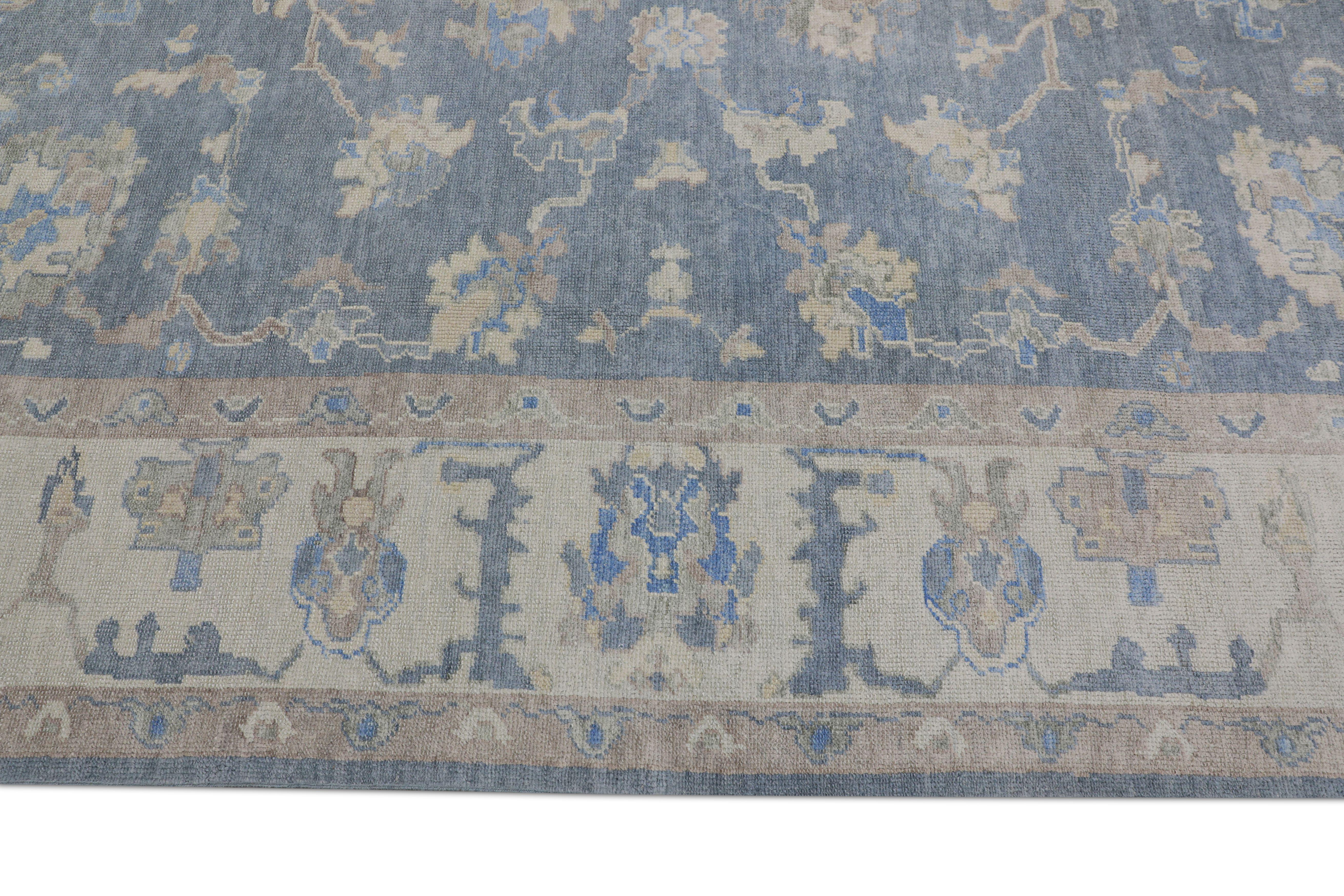 Contemporary Oushak Rug Oriental Hand Knotted Turkish Oushak 9' x 11'8