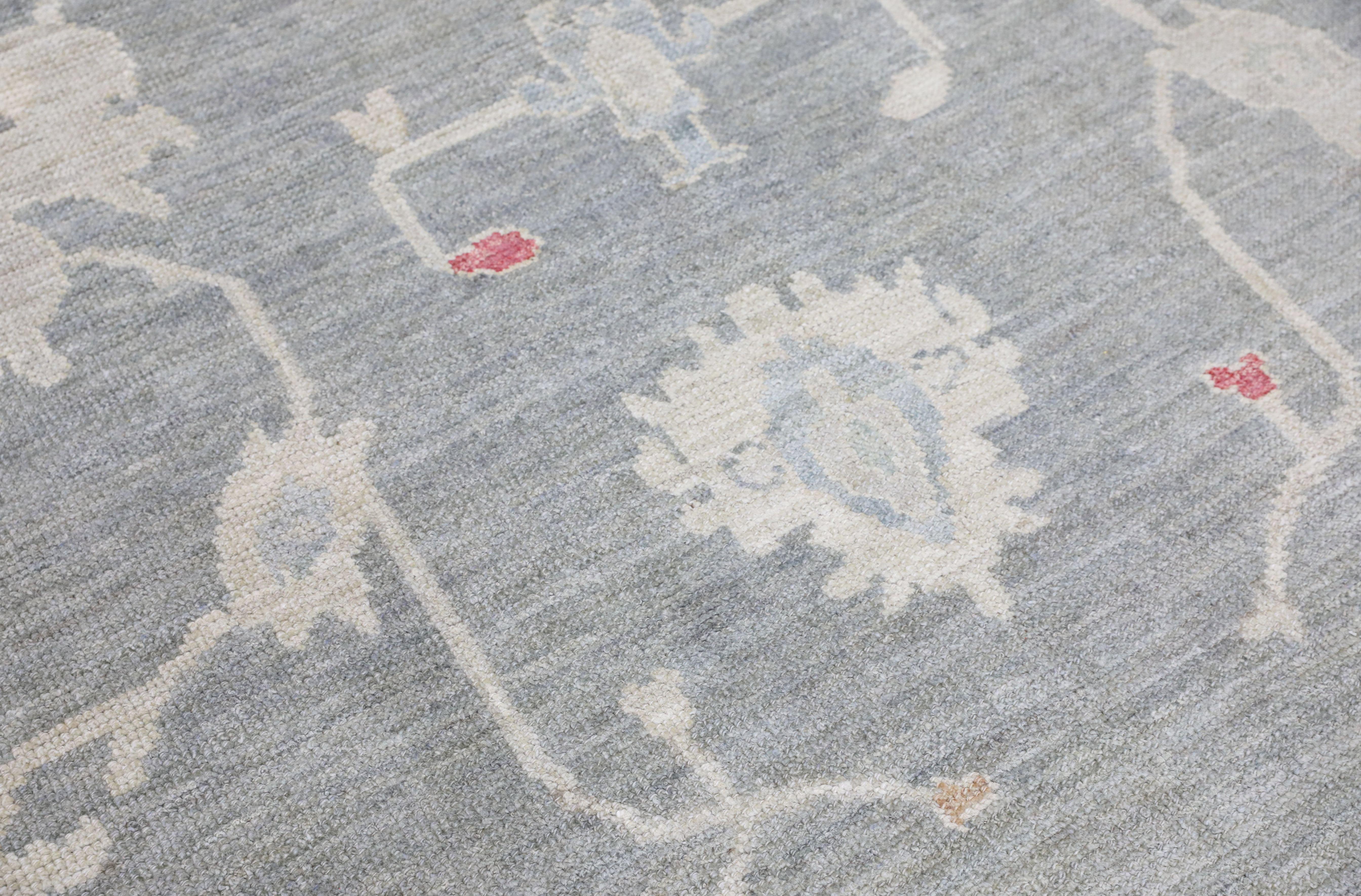 Oushak Rug Oriental Hand Knotted Turkish Oushak 9' x 12'10