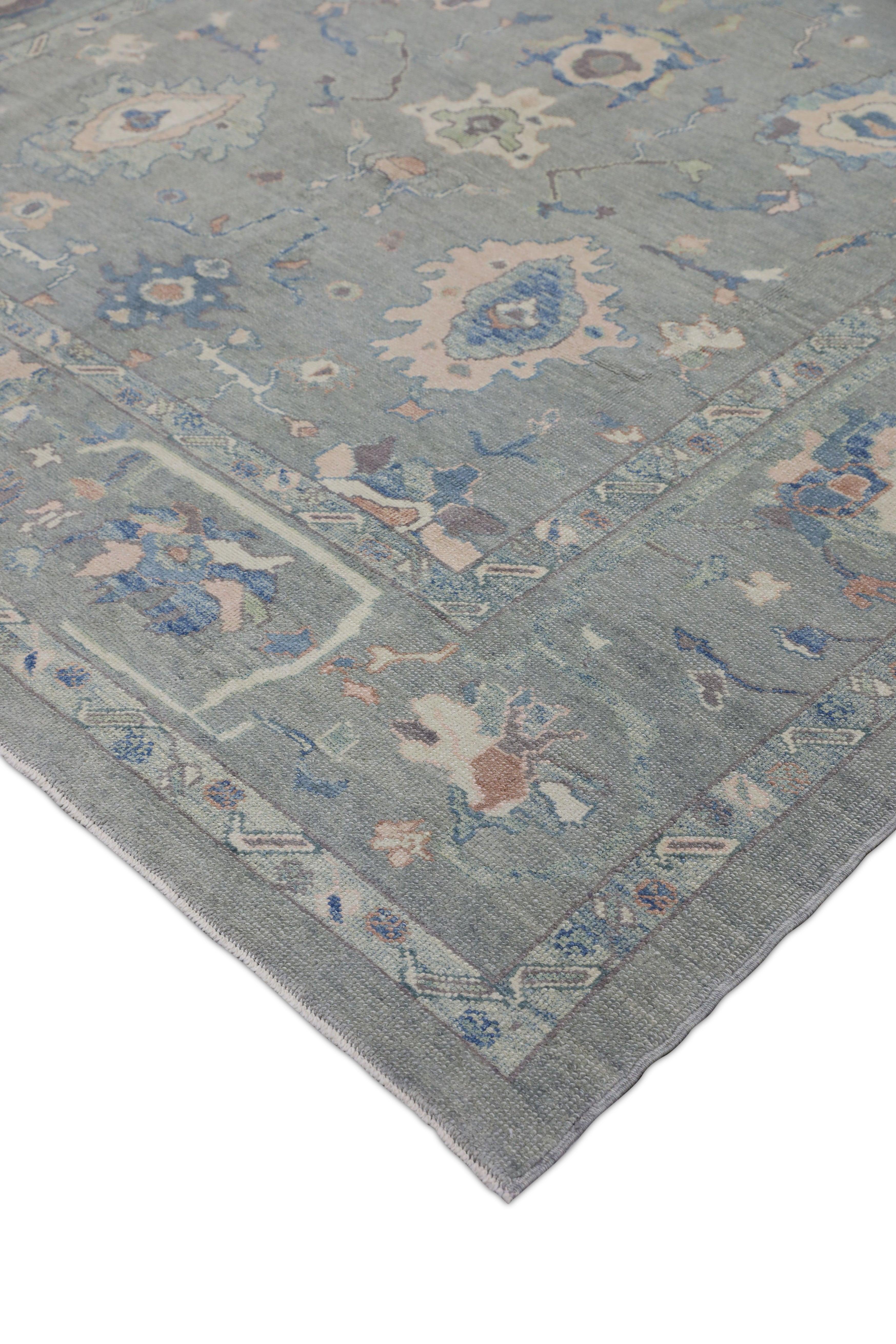 Oushak-Teppich Orientalischer handgeknüpfter türkischer Oushak 9' x 12'6