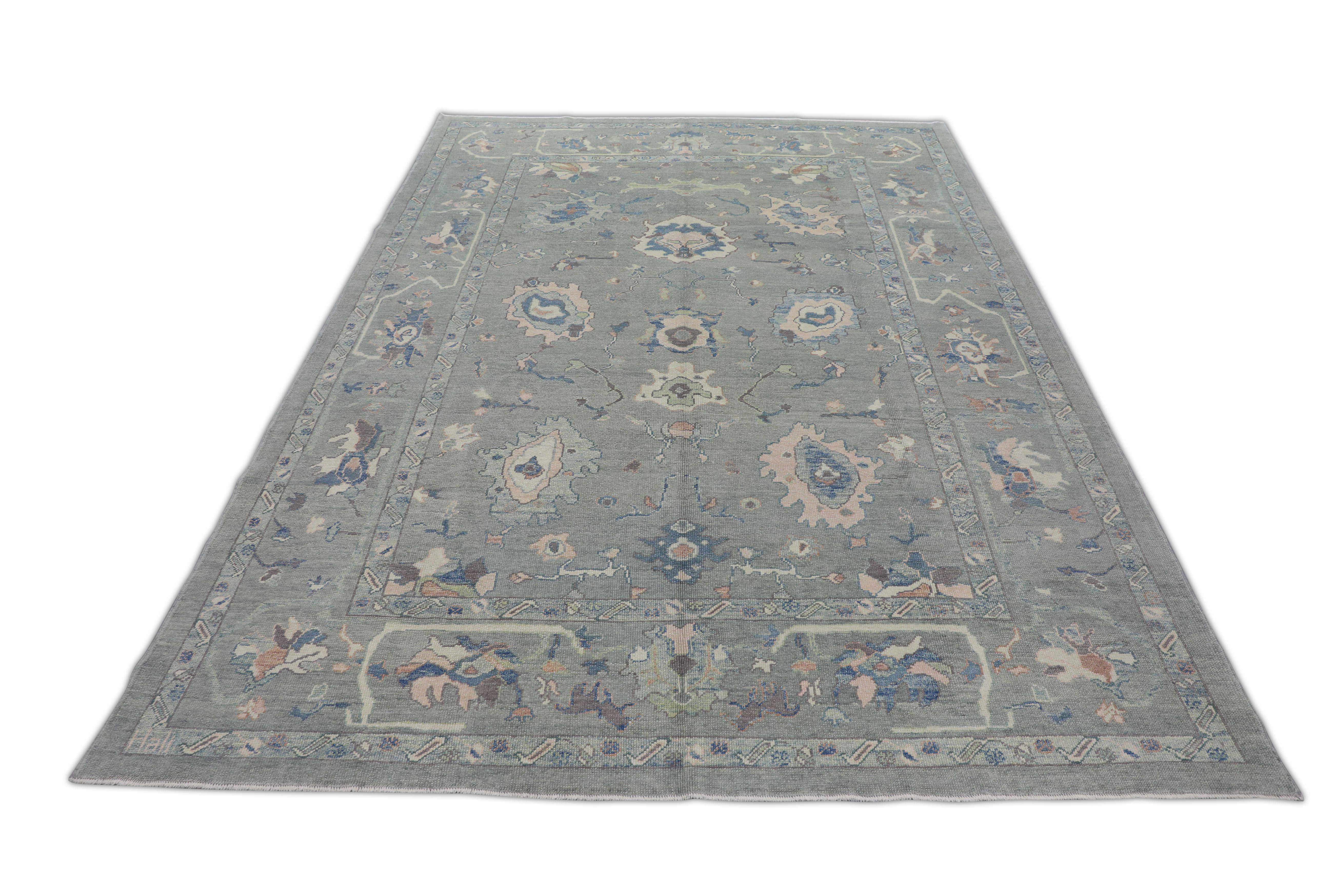Oushak-Teppich Orientalischer handgeknüpfter türkischer Oushak 9' x 12'6
