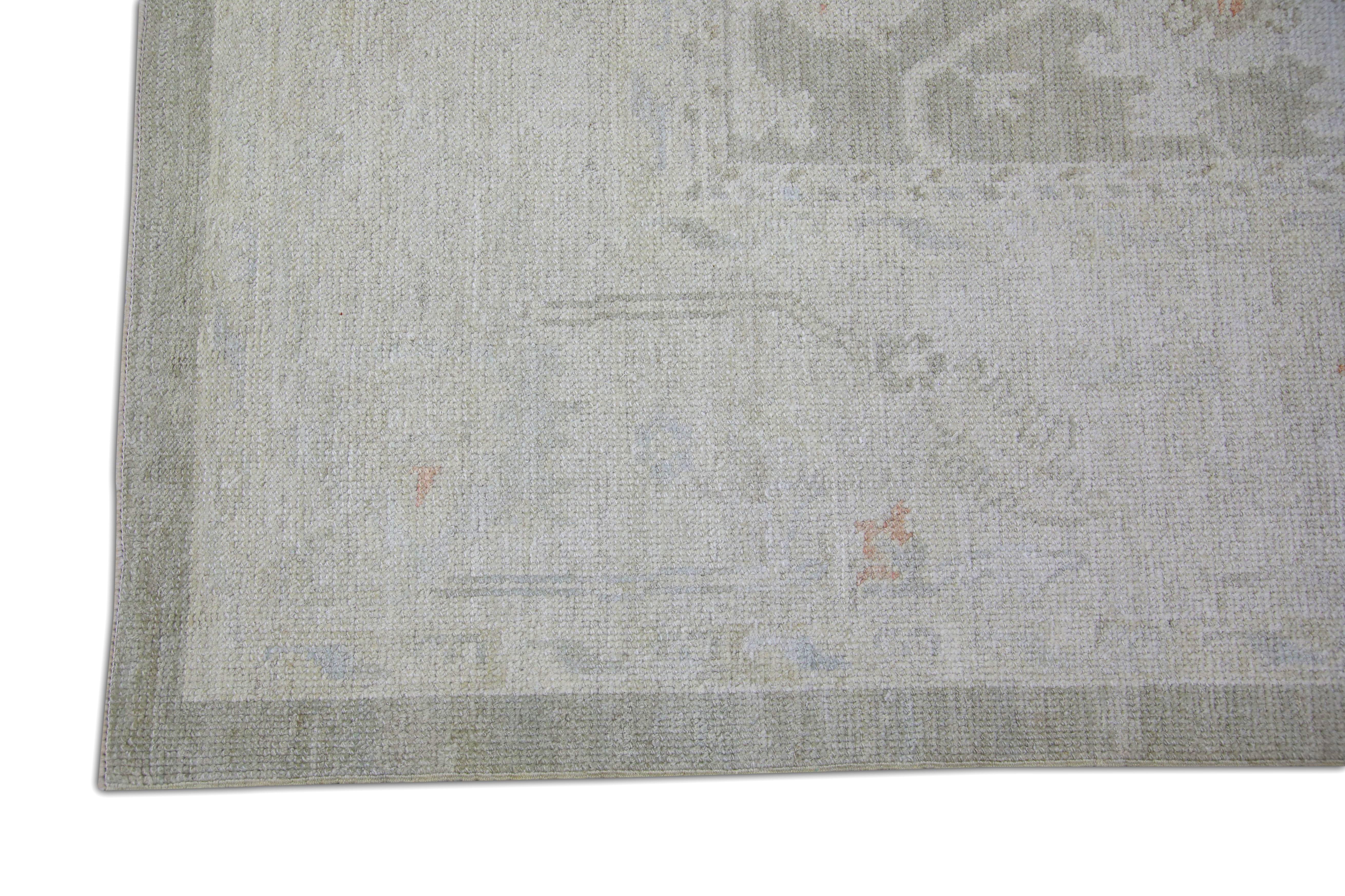 Oushak Rug Oriental Hand Knotted Turkish Oushak 9'1