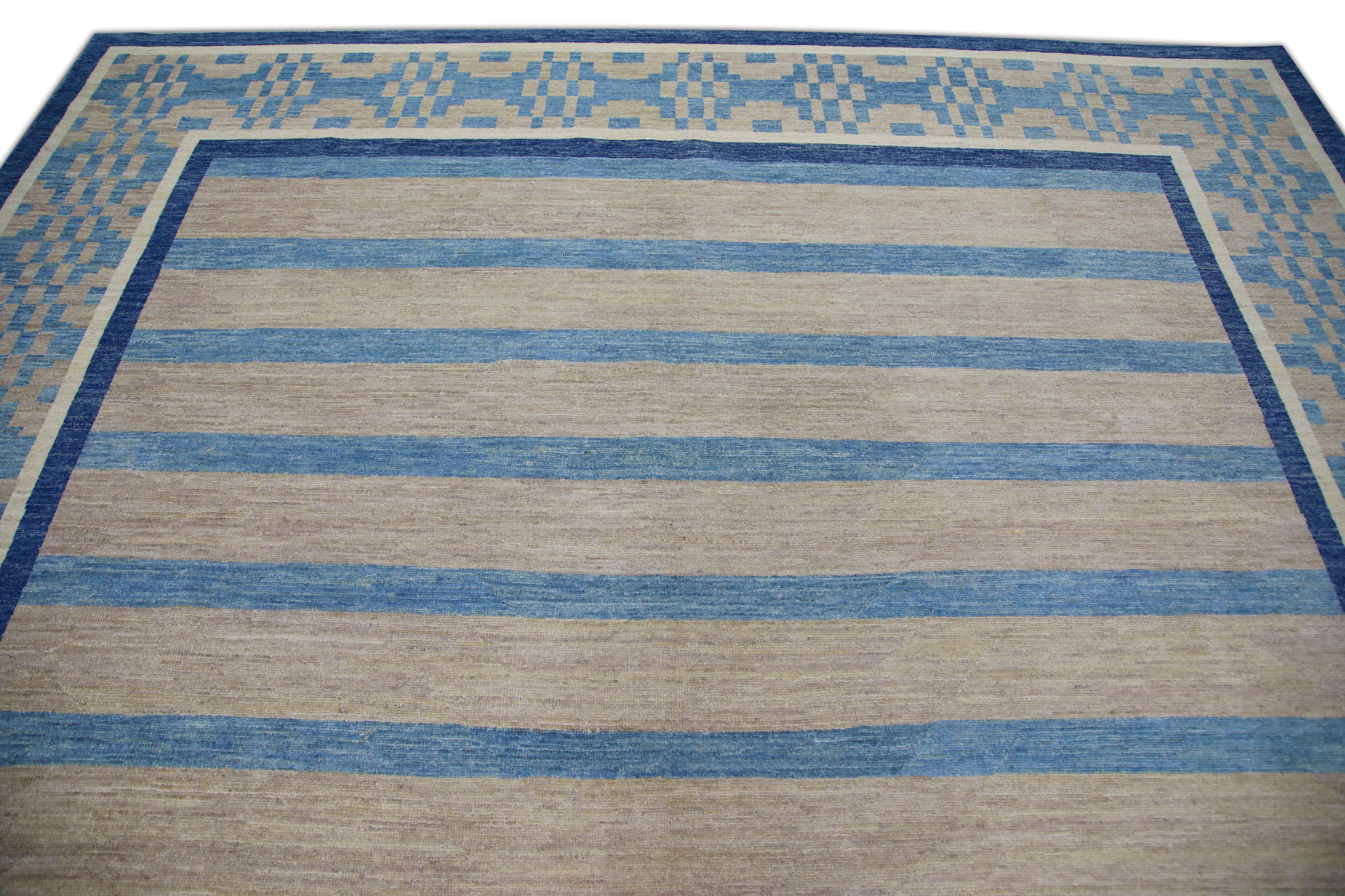 Contemporary Oushak Rug Oriental Hand Knotted Turkish Oushak 9'10