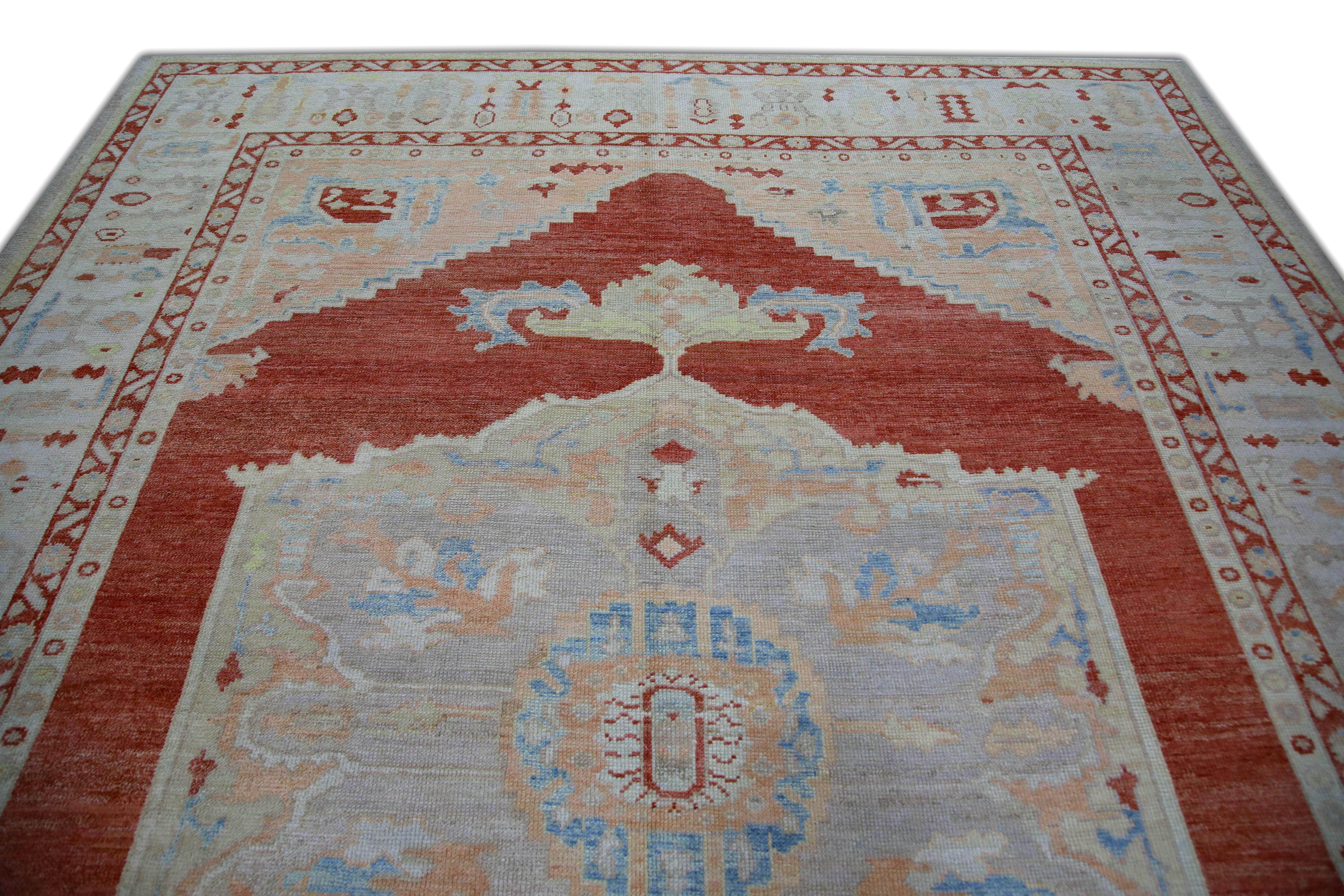 Hand-Knotted Oushak Rug Oriental Hand Knotted Turkish Oushak 9'2