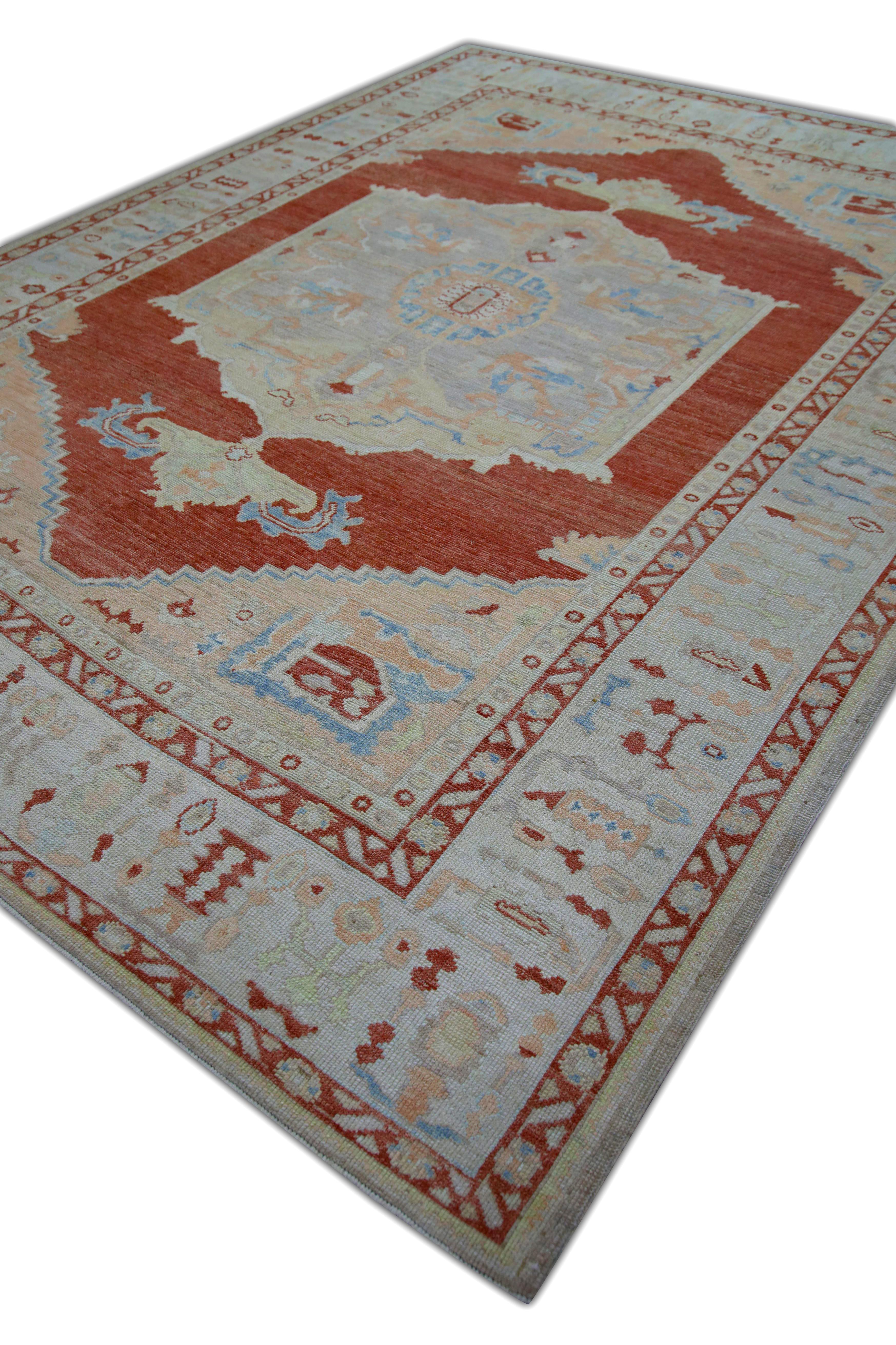 Oushak Rug Oriental Hand Knotted Turkish Oushak 9'2