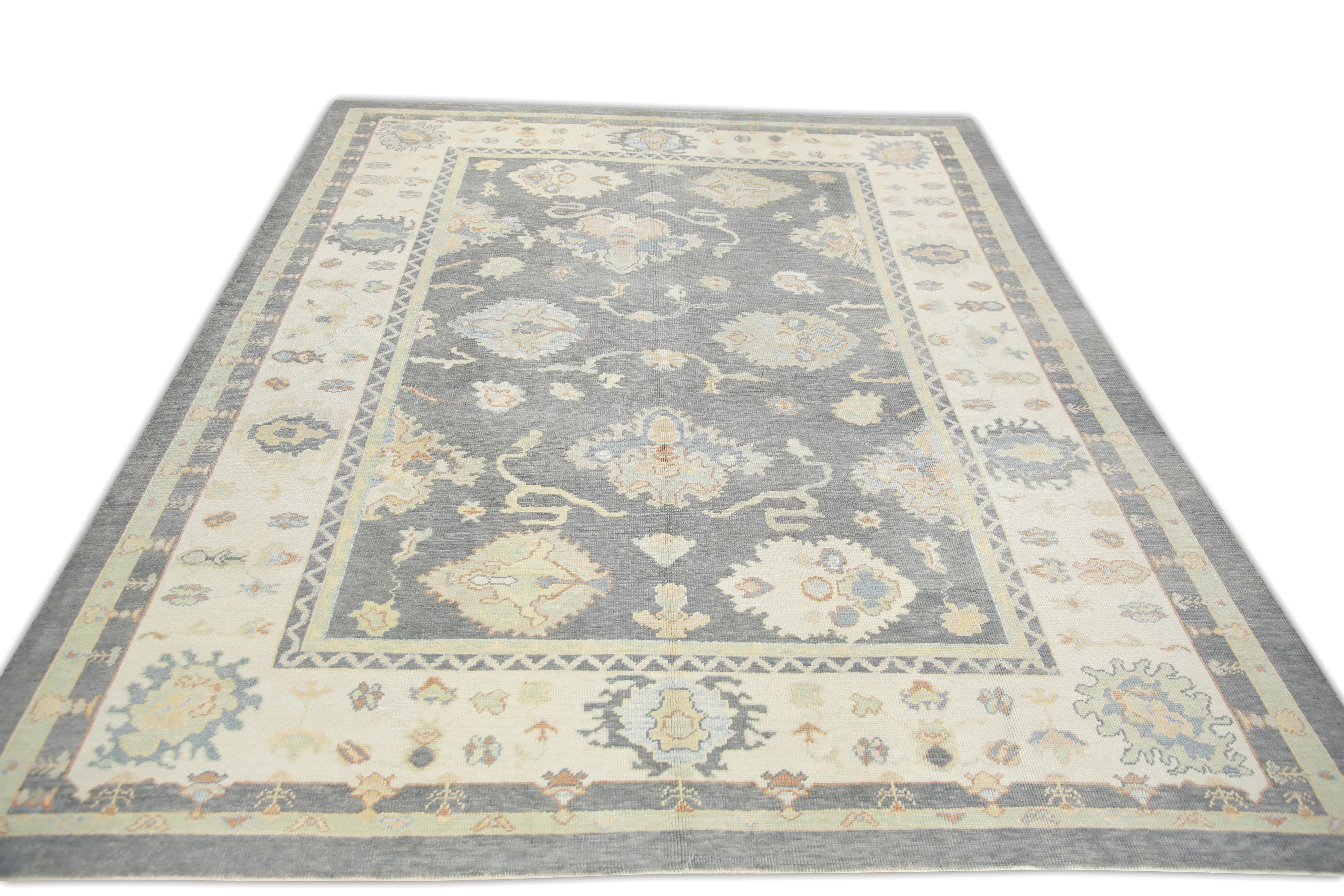 Oushak Rug Oriental Hand Knotted Turkish Oushak 9'2