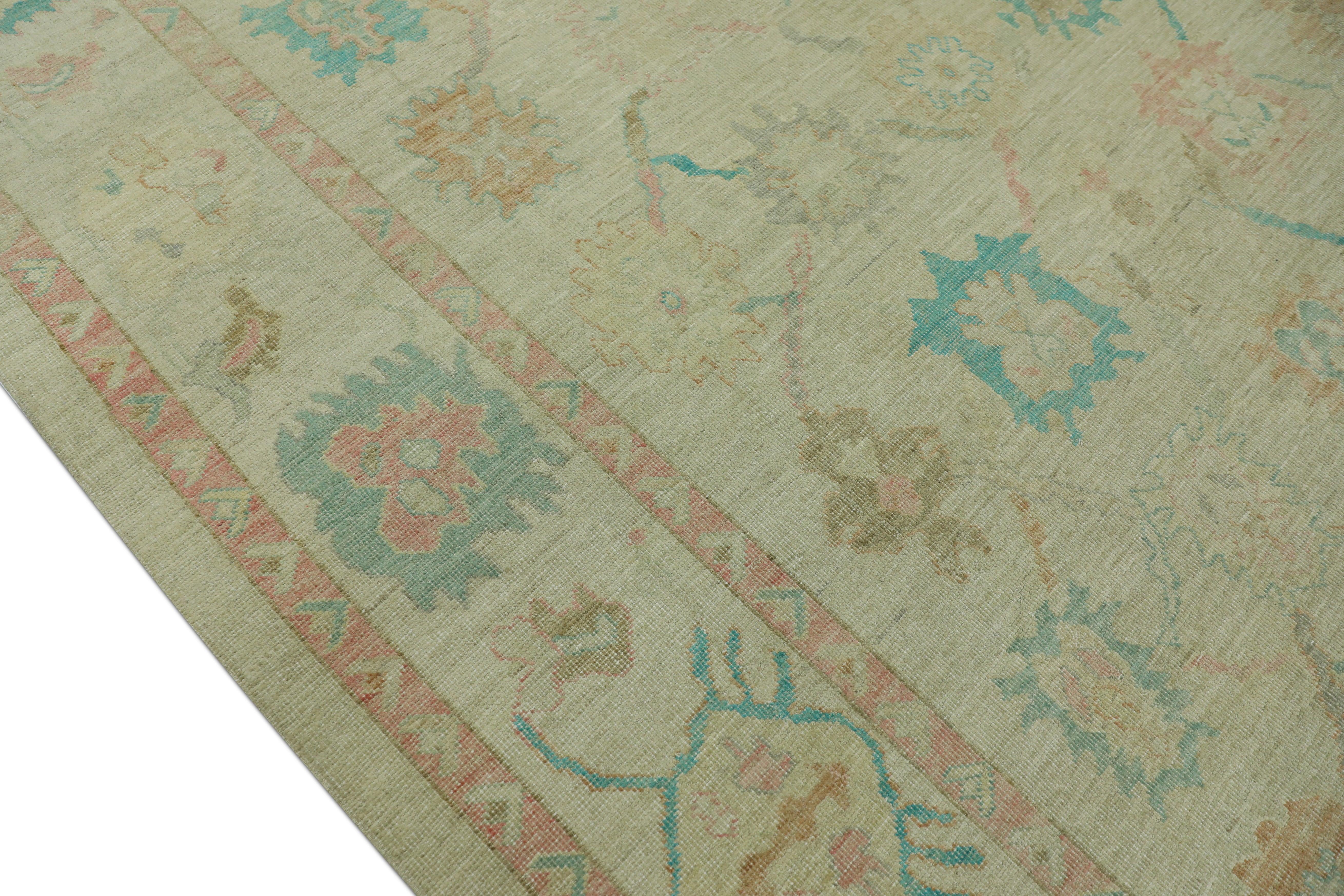Oushak Rug Oriental Hand Knotted Turkish Oushak 9'2