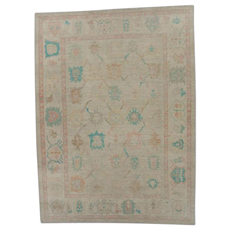Oushak Rug Oriental Hand Knotted Turkish Oushak 9'2" x 12'4" #1409