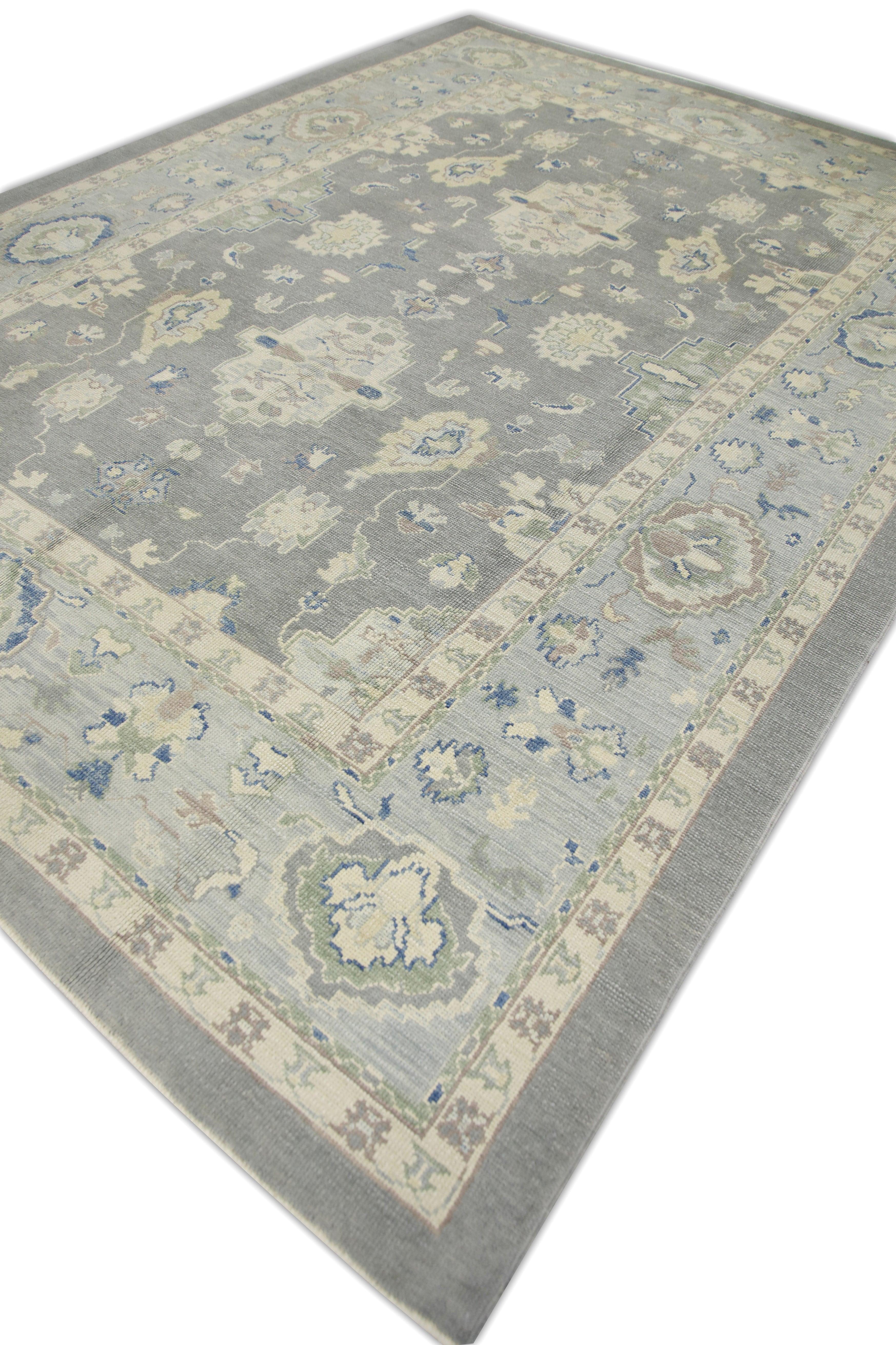 Oushak Rug Oriental Hand Knotted Turkish Oushak 9'2