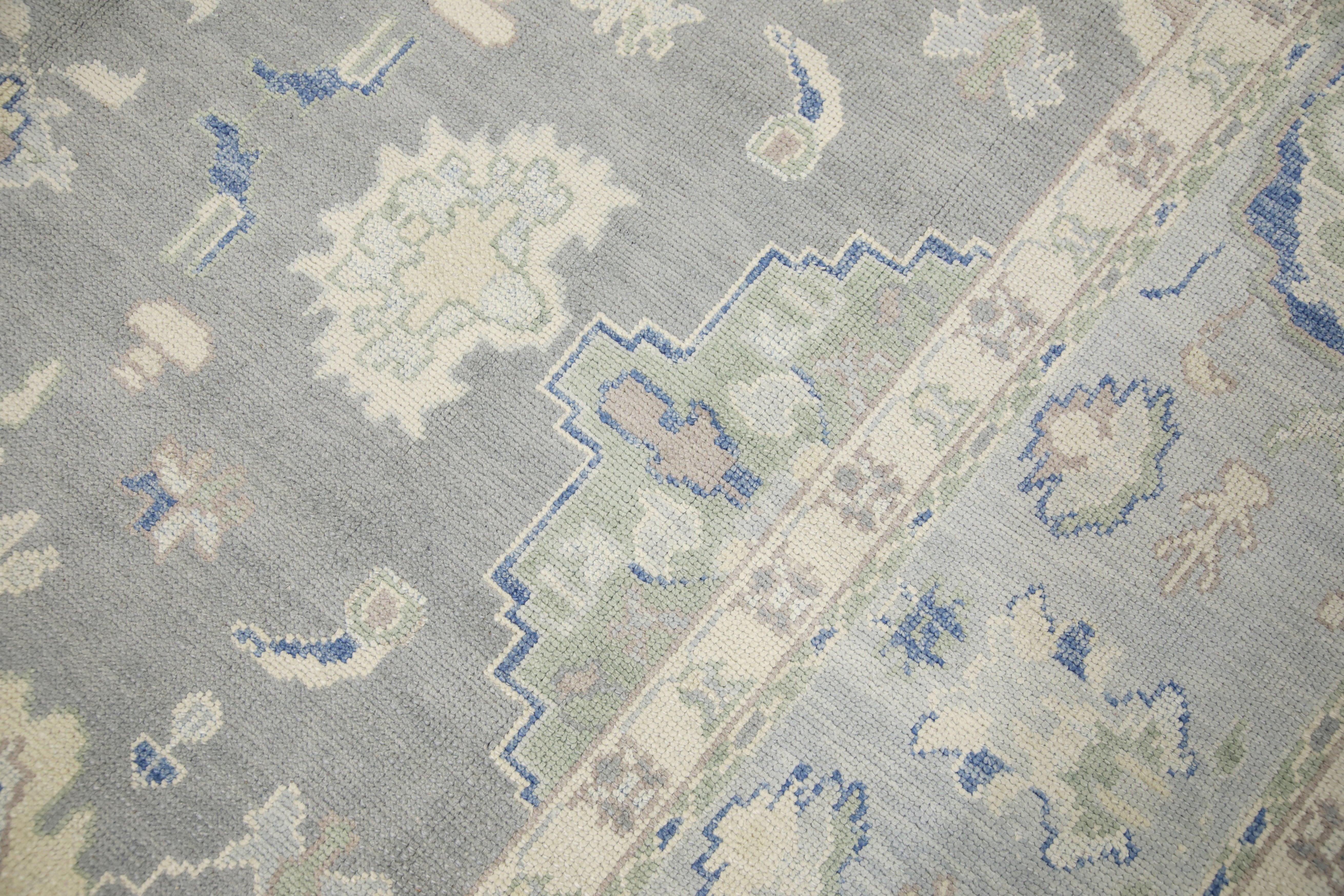 Hand-Knotted Oushak Rug Oriental Hand Knotted Turkish Oushak 9'2