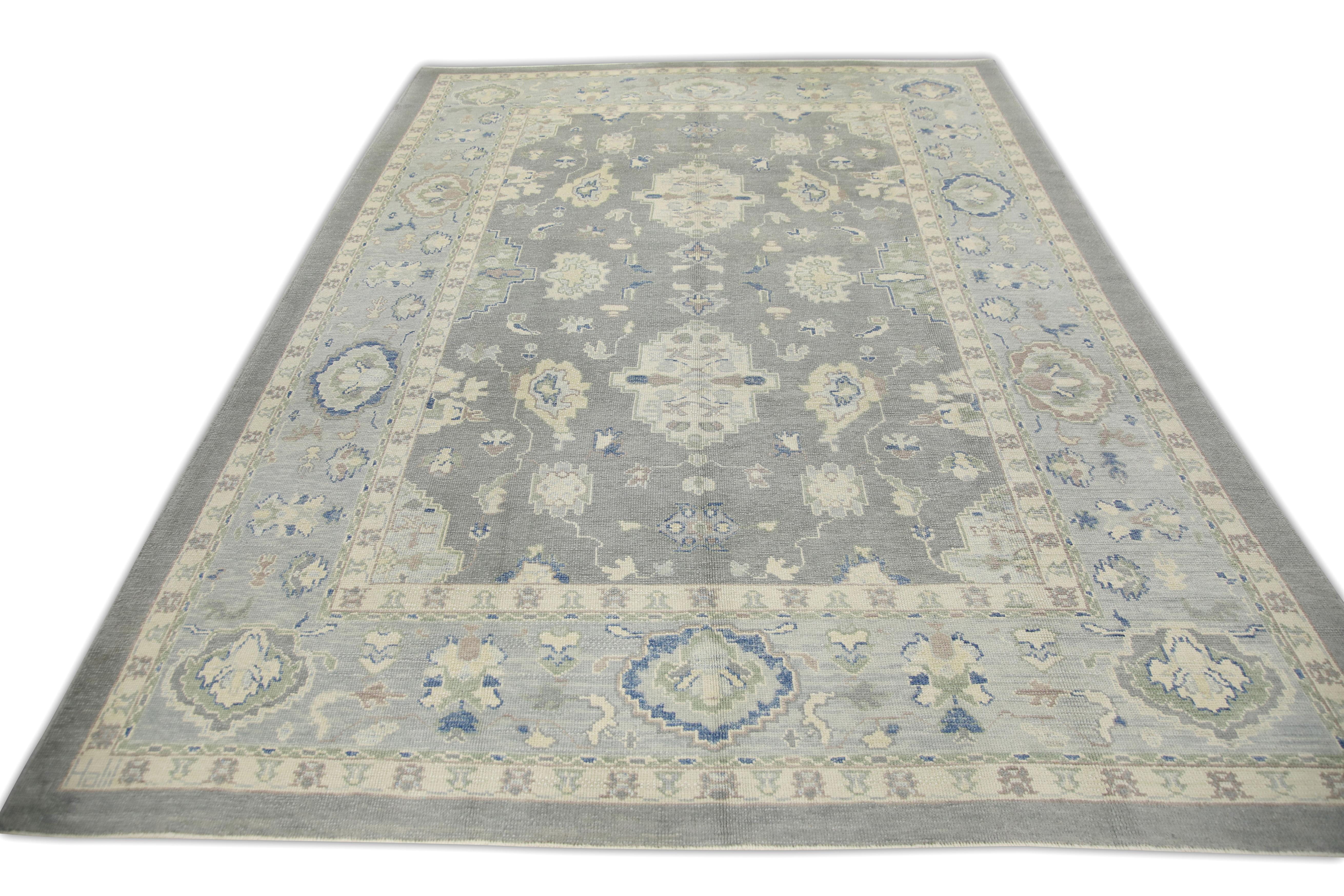 Oushak Rug Oriental Hand Knotted Turkish Oushak 9'2