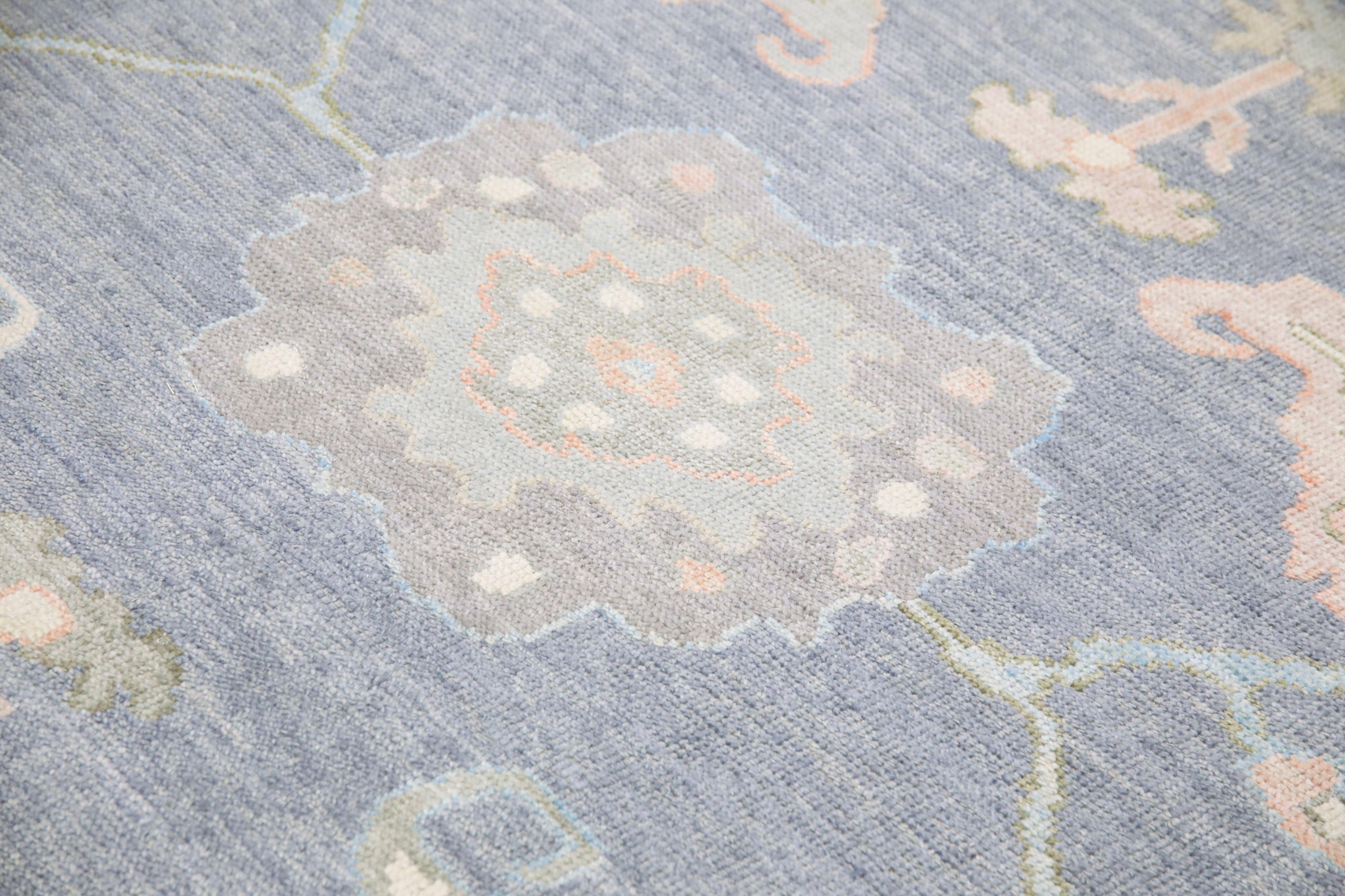 Tapis oriental noué à la main turc Oushak 9'4