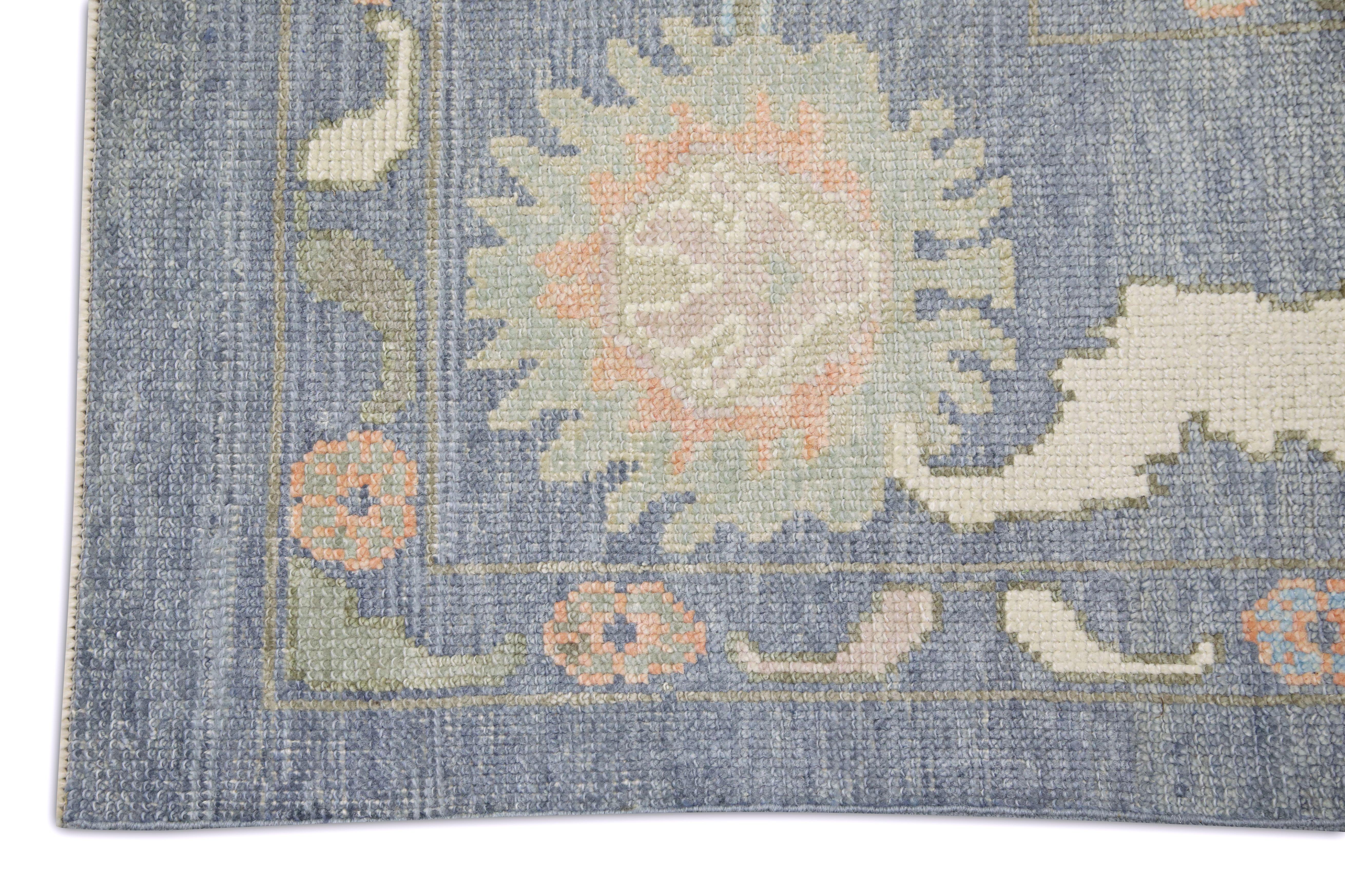 Turc Tapis oriental noué à la main turc Oushak 9'4