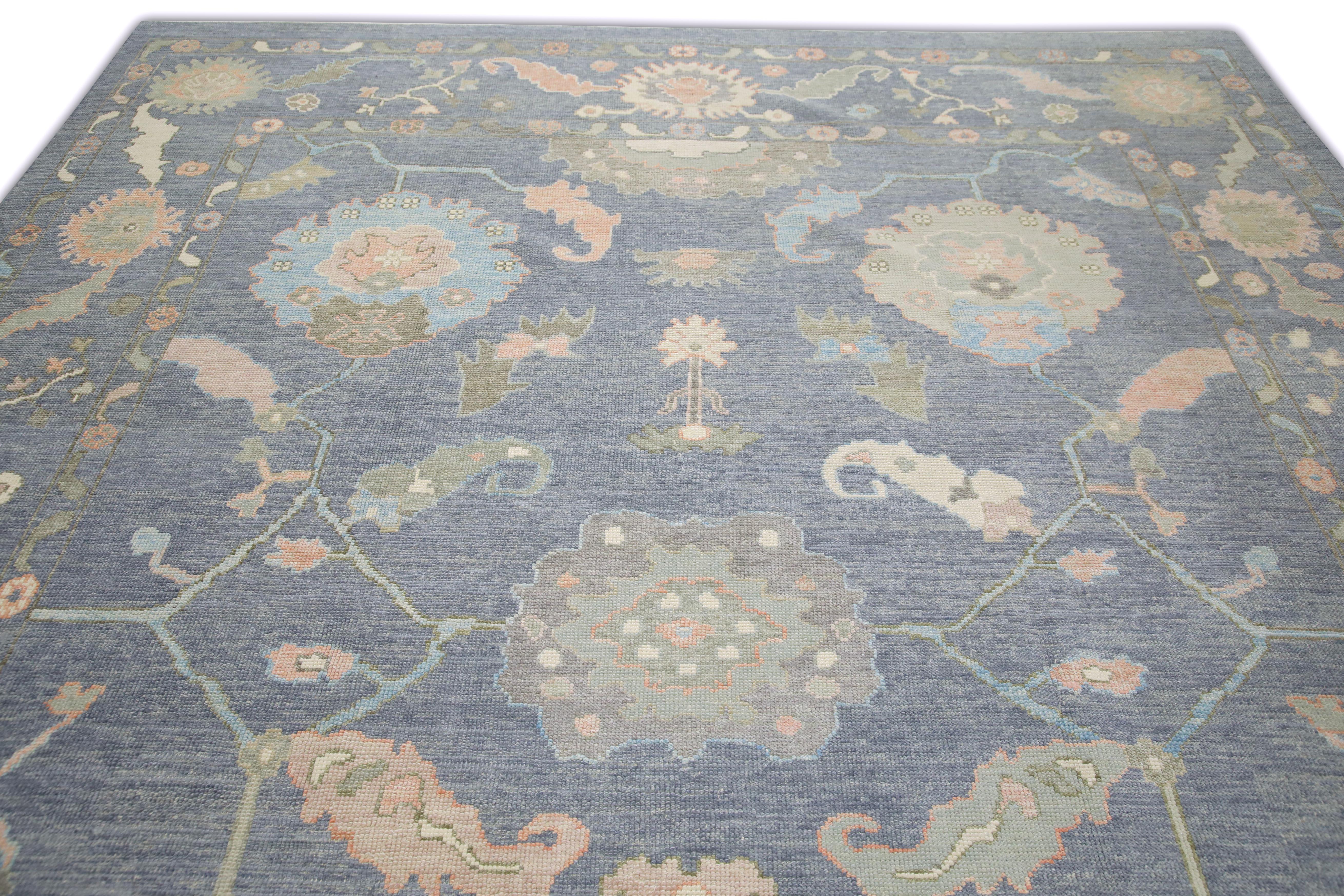 XXIe siècle et contemporain Tapis oriental noué à la main turc Oushak 9'4