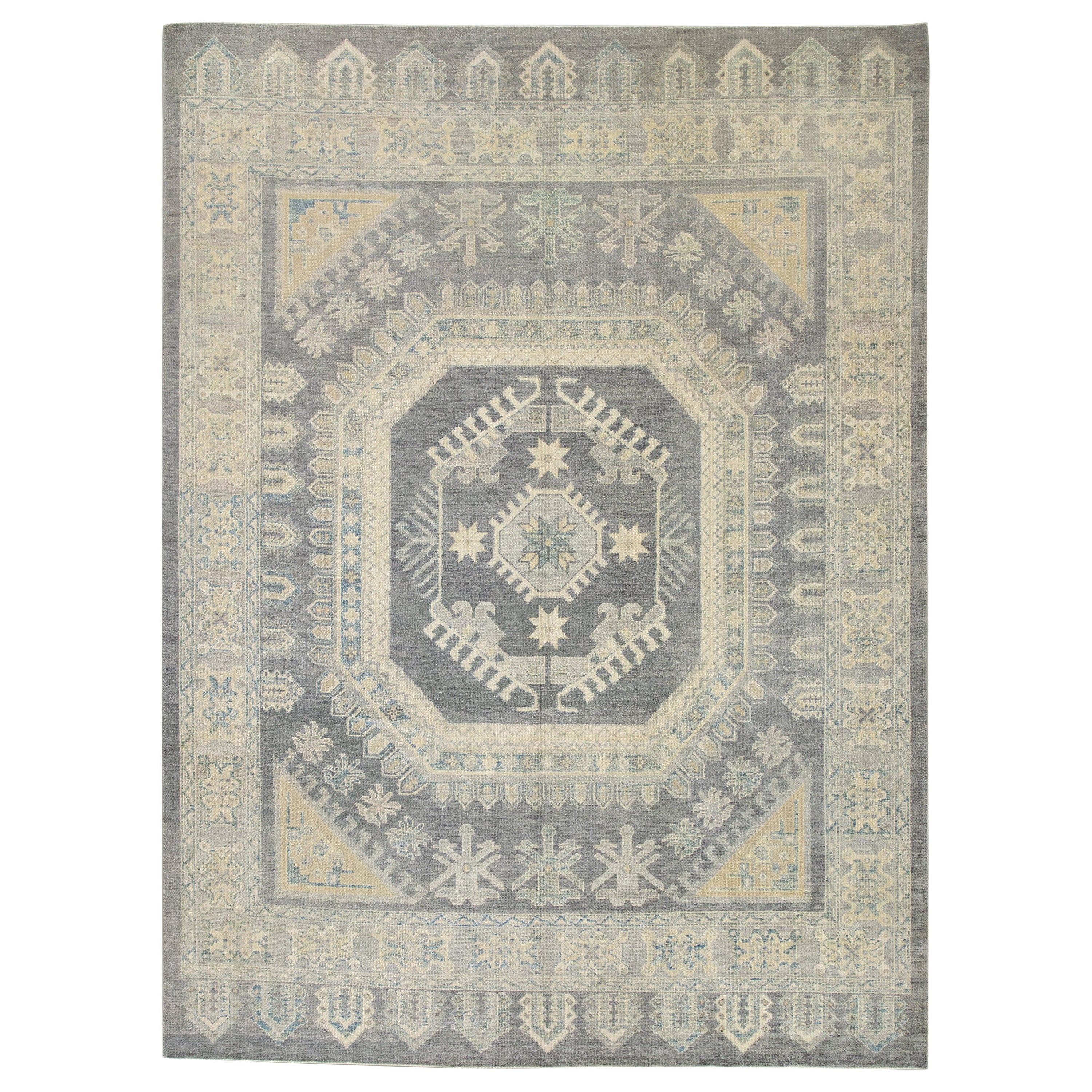 Tappeto Oushak Orientale annodato a mano Turco Oushak 9'4" x 12'11" #7477