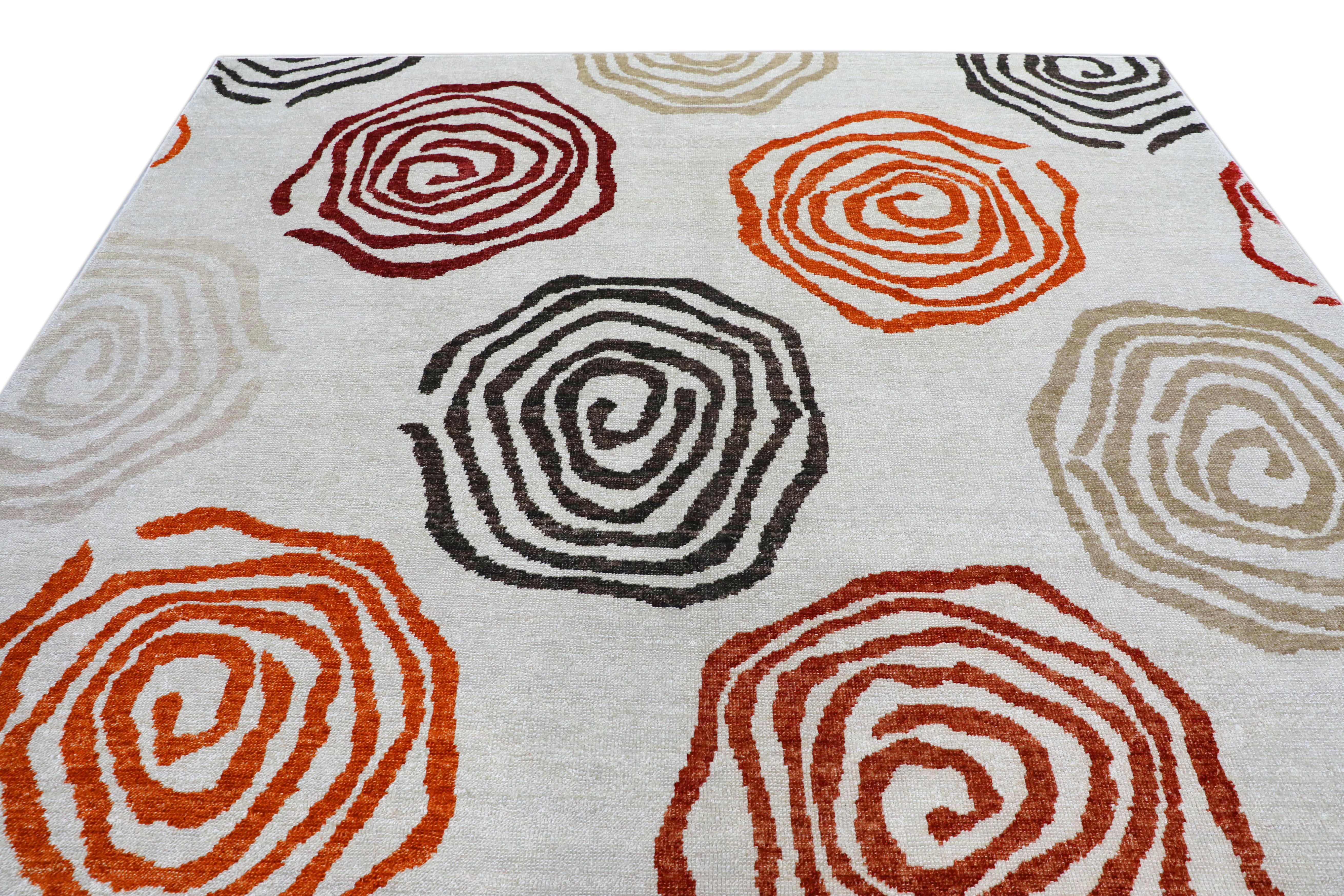 Tapis oriental noué à la main turc Oushak 9'4