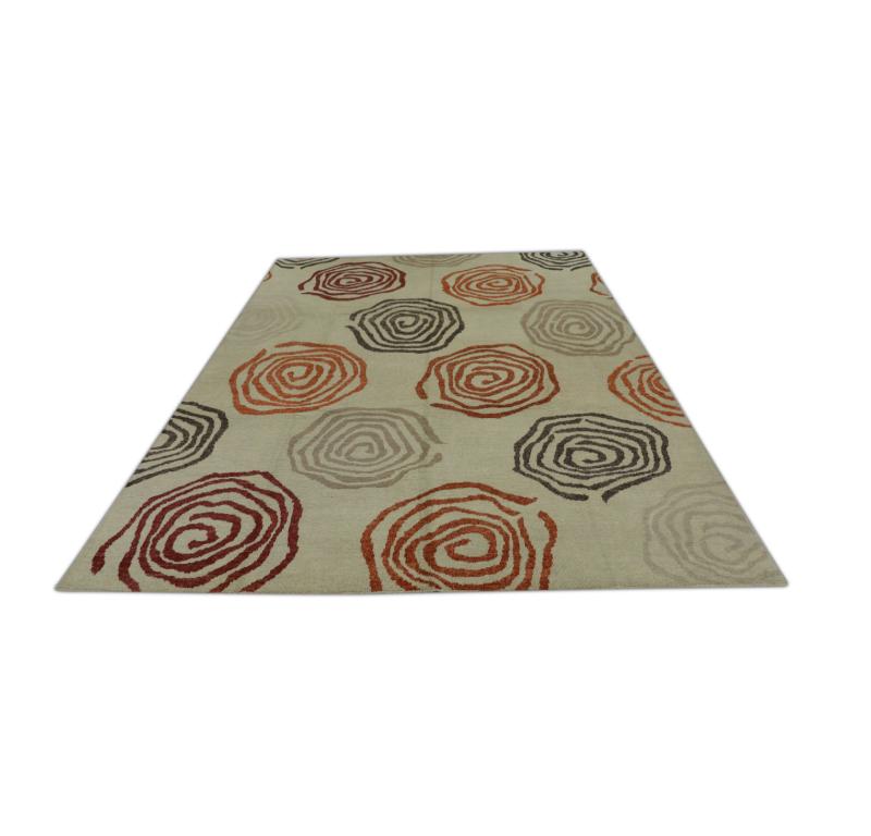 Tapis oriental noué à la main turc Oushak 9'4