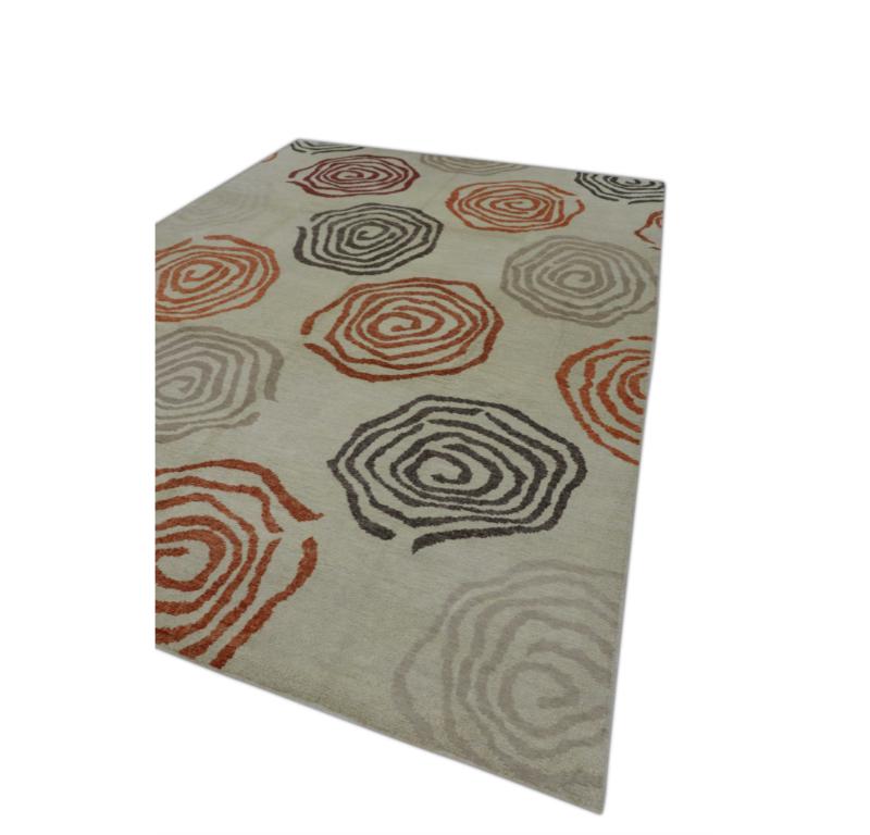 Turc Tapis oriental noué à la main turc Oushak 9'4