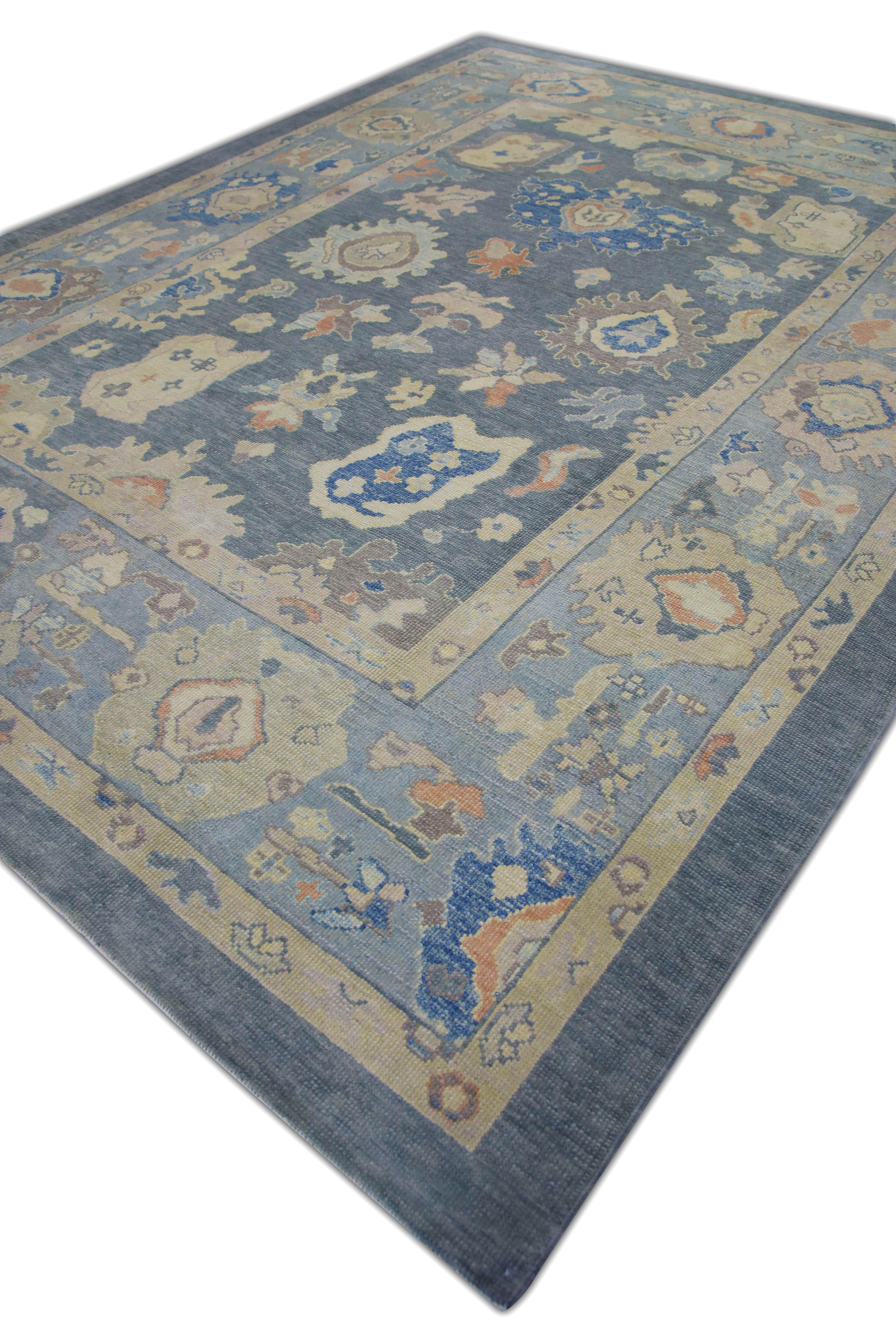 Alfombra Oushak Oriental Anudada a Mano Turca Oushak 9'5