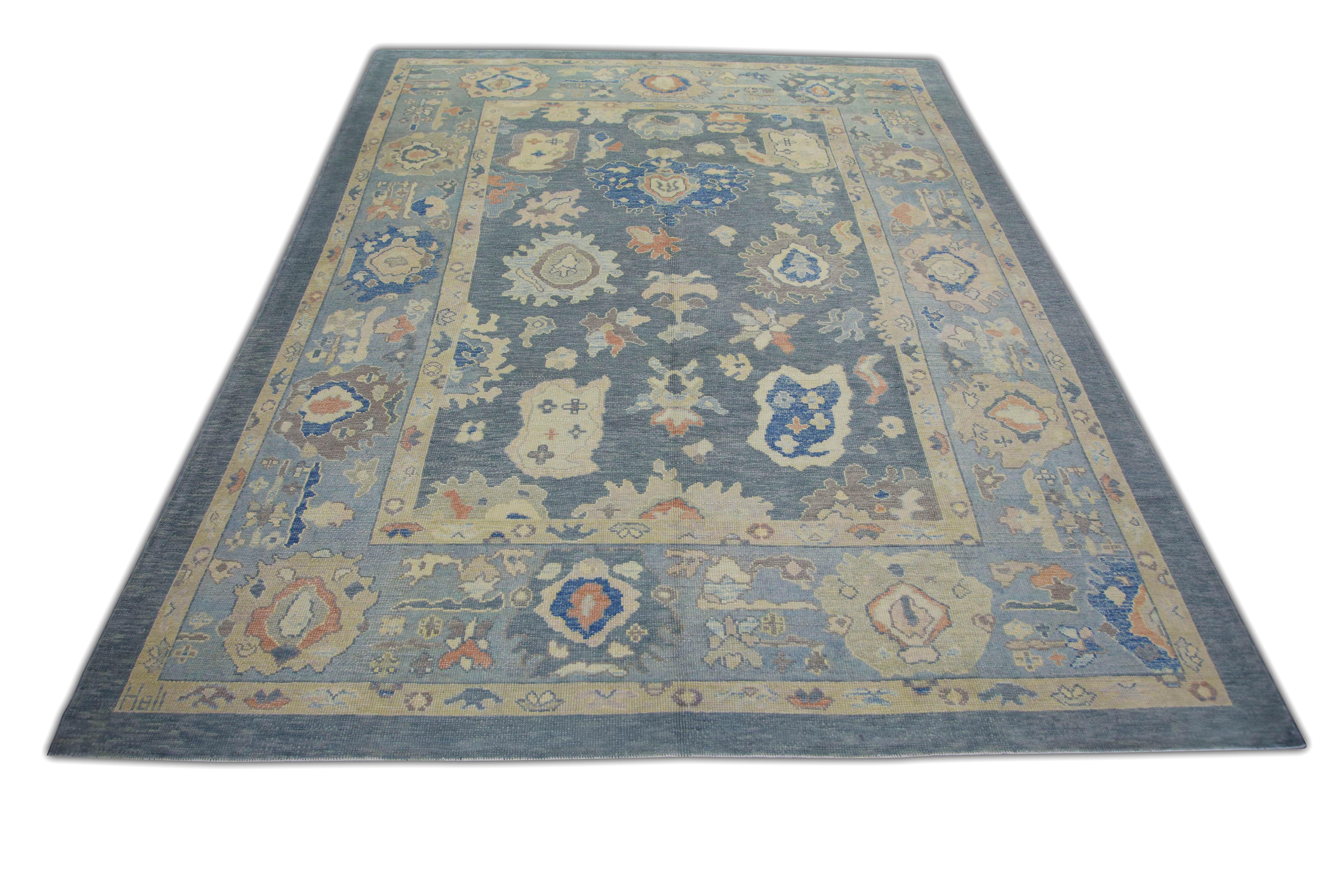 Alfombra Oushak Oriental Anudada a Mano Turca Oushak 9'5
