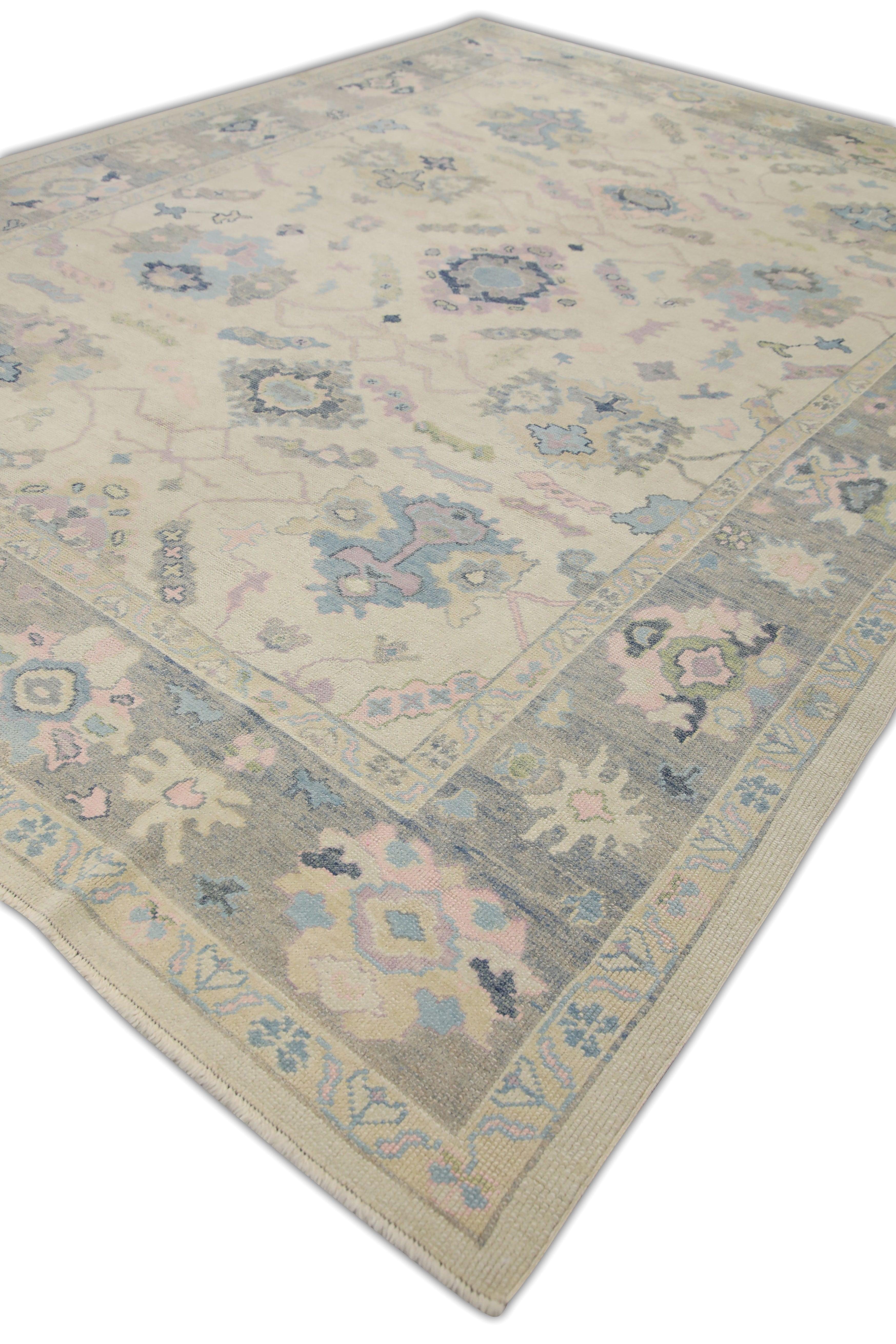Oushak Rug Oriental Hand Knotted Turkish Oushak 9'6