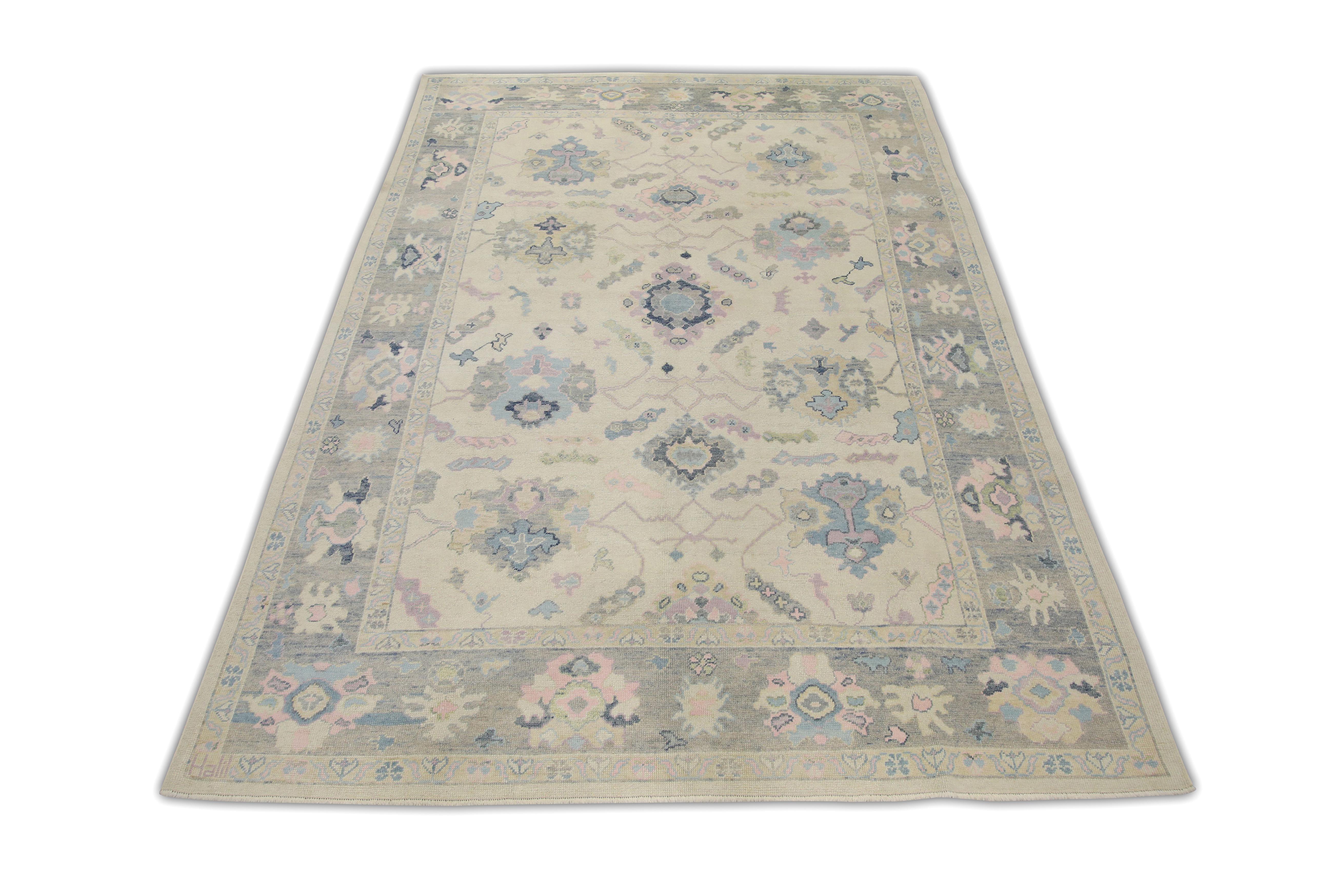Oushak Rug Oriental Hand Knotted Turkish Oushak 9'6