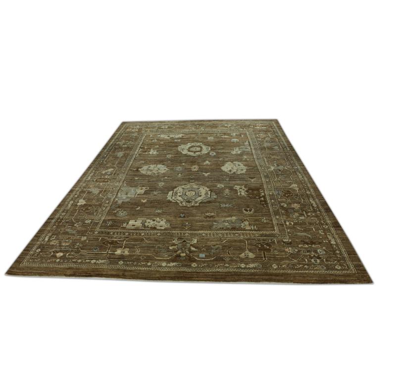 Oushak Rug Oriental Hand Knotted Turkish Oushak 9'7