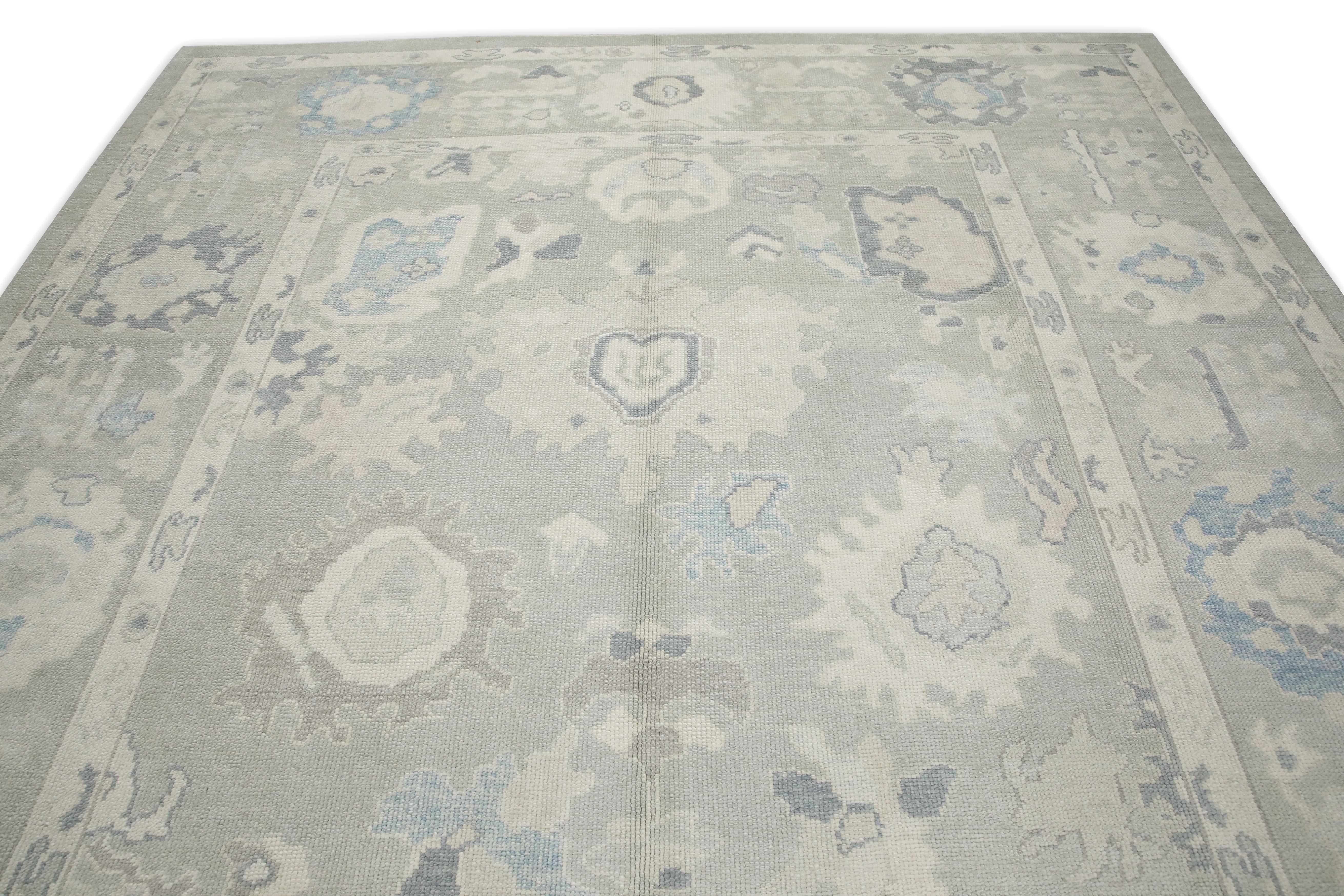 Oushak Rug Oriental Hand Knotted Turkish Oushak 9'7