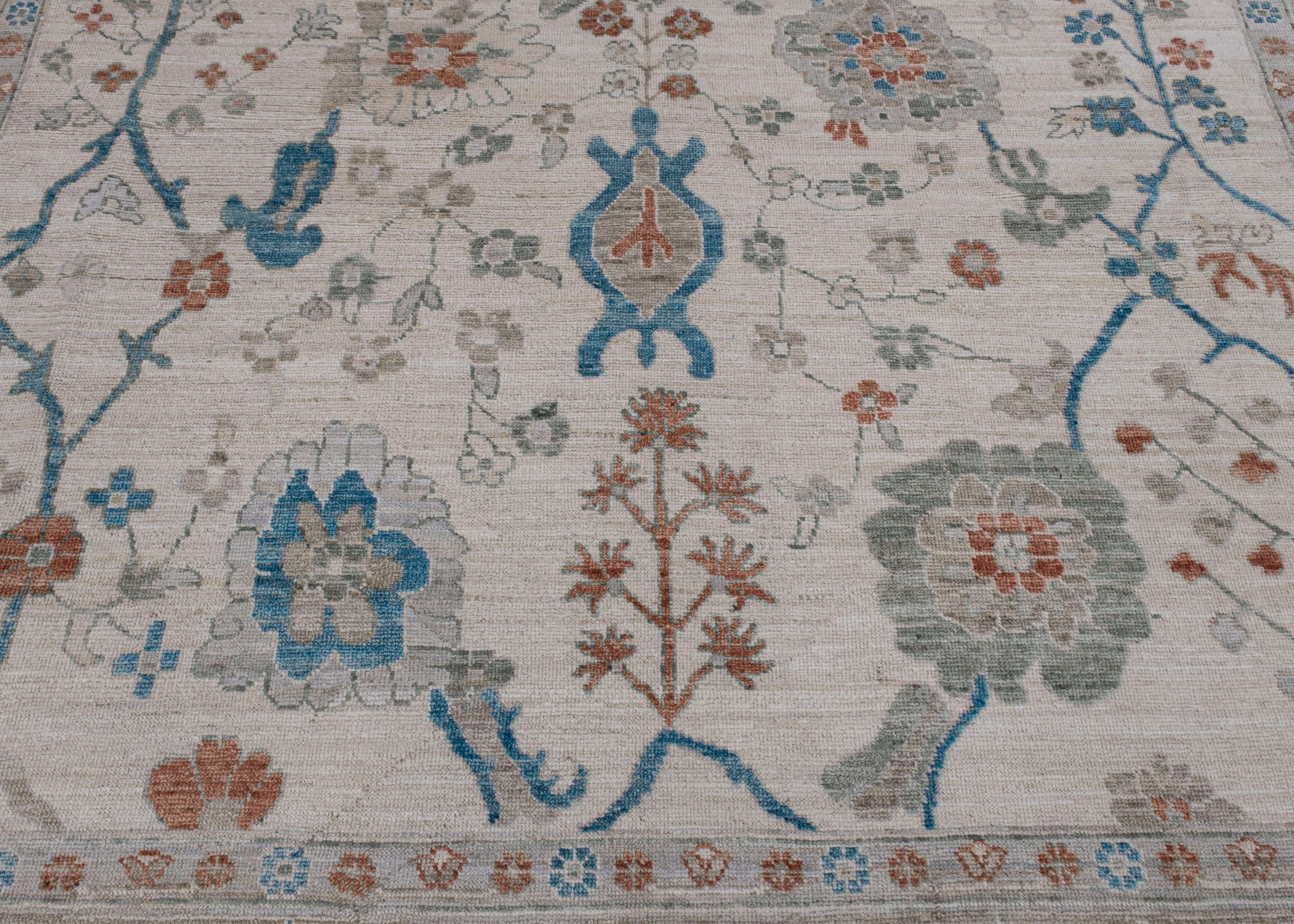 Alfombra Oushak Oriental Hecha a Mano 9' x 12'3
