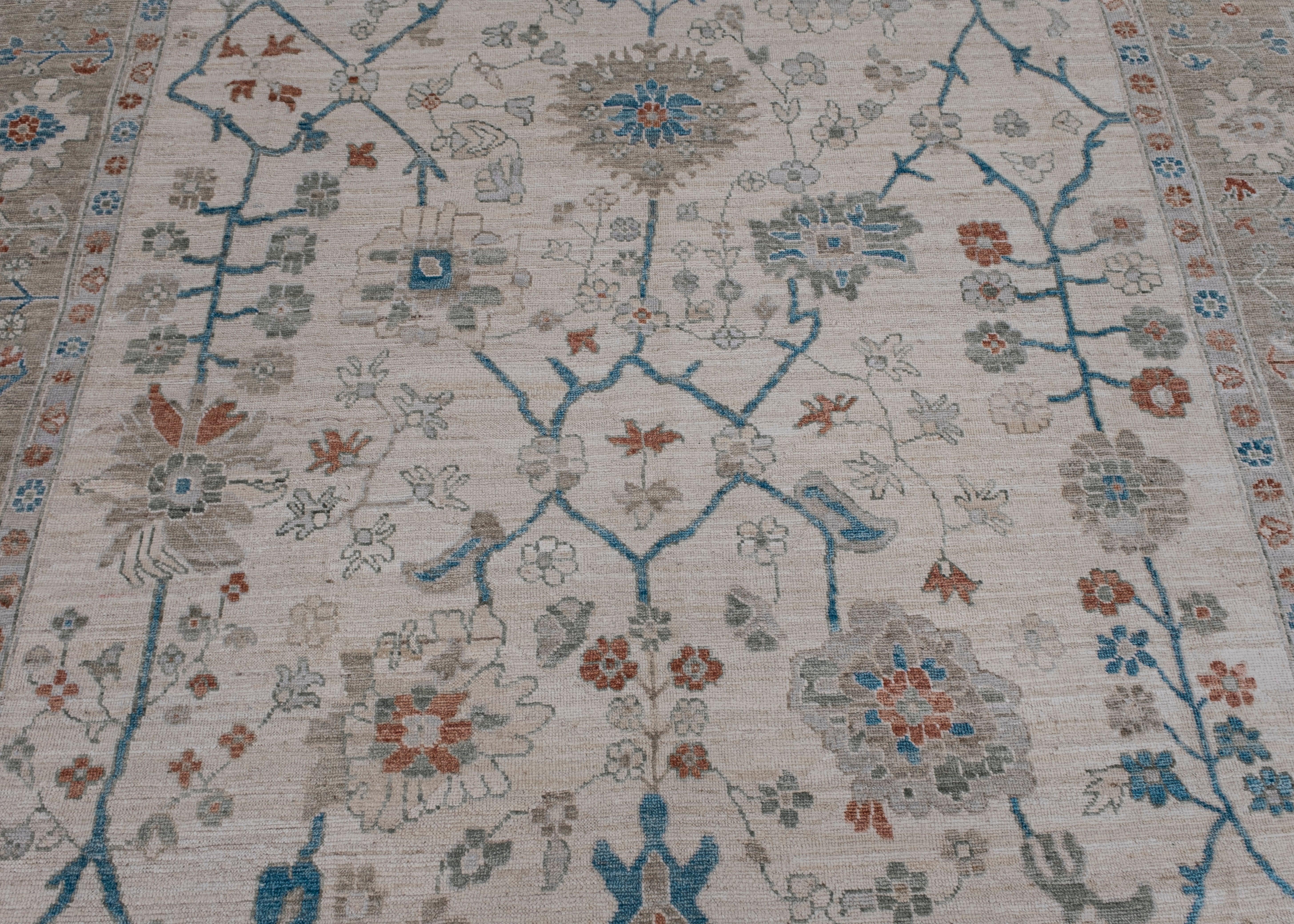Alfombra Oushak Oriental Hecha a Mano 9' x 12'3