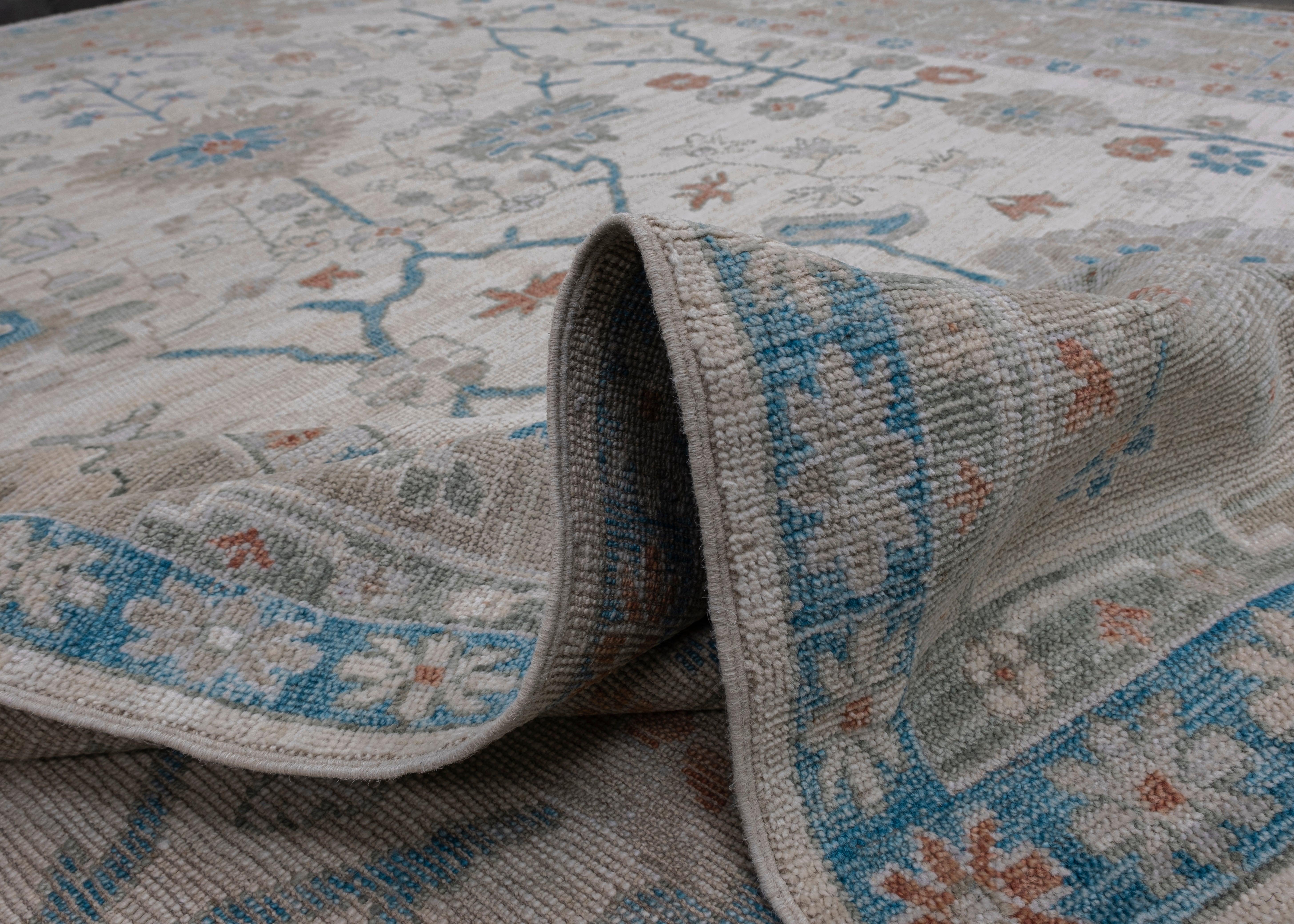 Alfombra Oushak Oriental Hecha a Mano 9' x 12'3