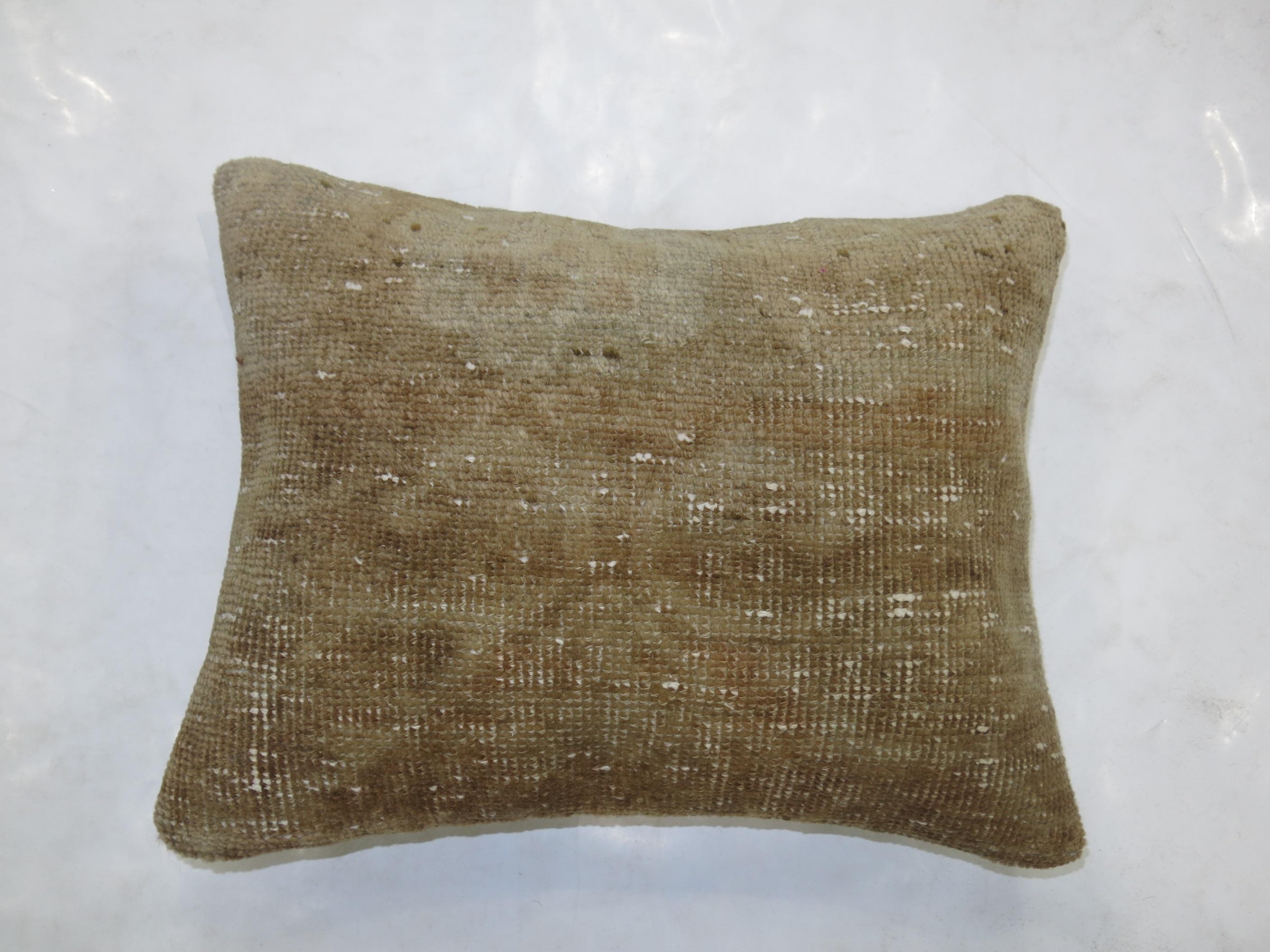 Modern Neutral Tone Oushak Rug Pillow For Sale