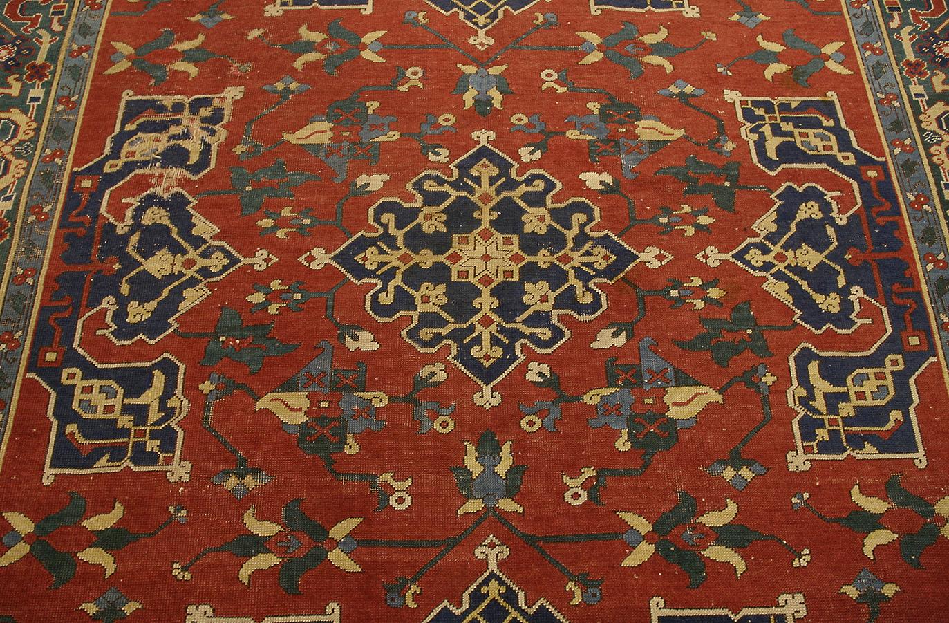 Oushak-Teppich Rotes Feld (Handgeknüpft) im Angebot