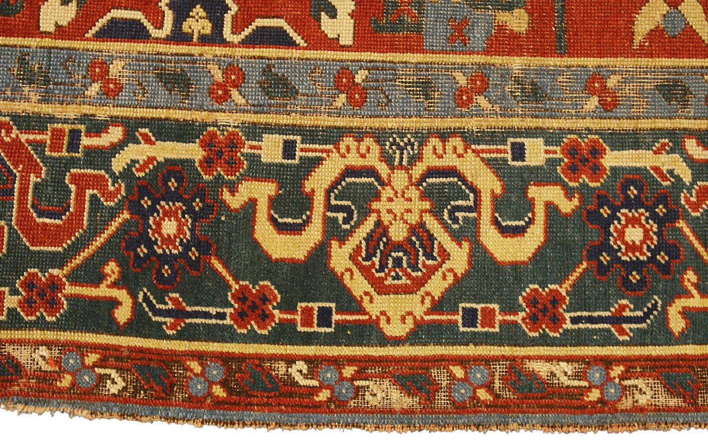 Oushak-Teppich Rotes Feld (19. Jahrhundert) im Angebot