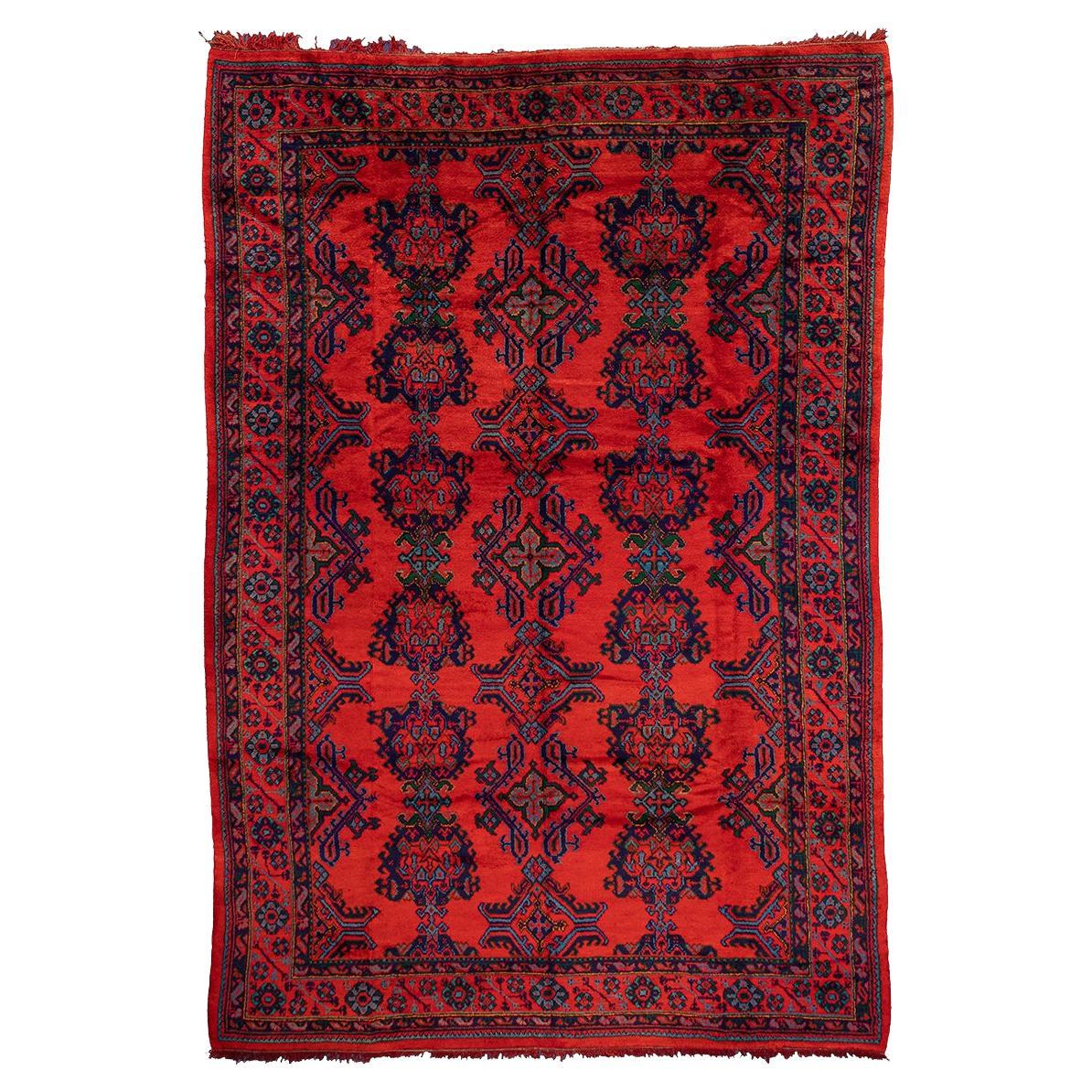 Oushak Rug Red Field