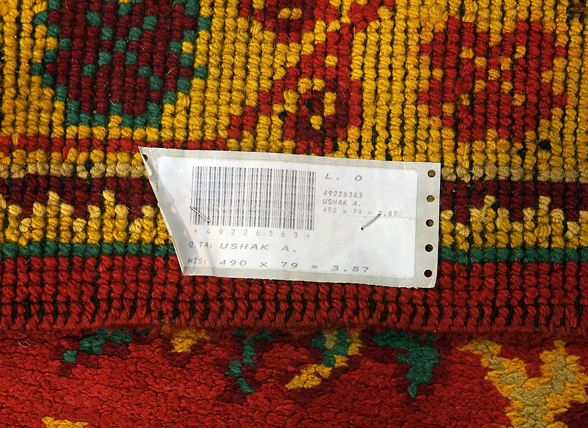 Annodato a mano Tappeto Oushak Runner Size Fragment in vendita