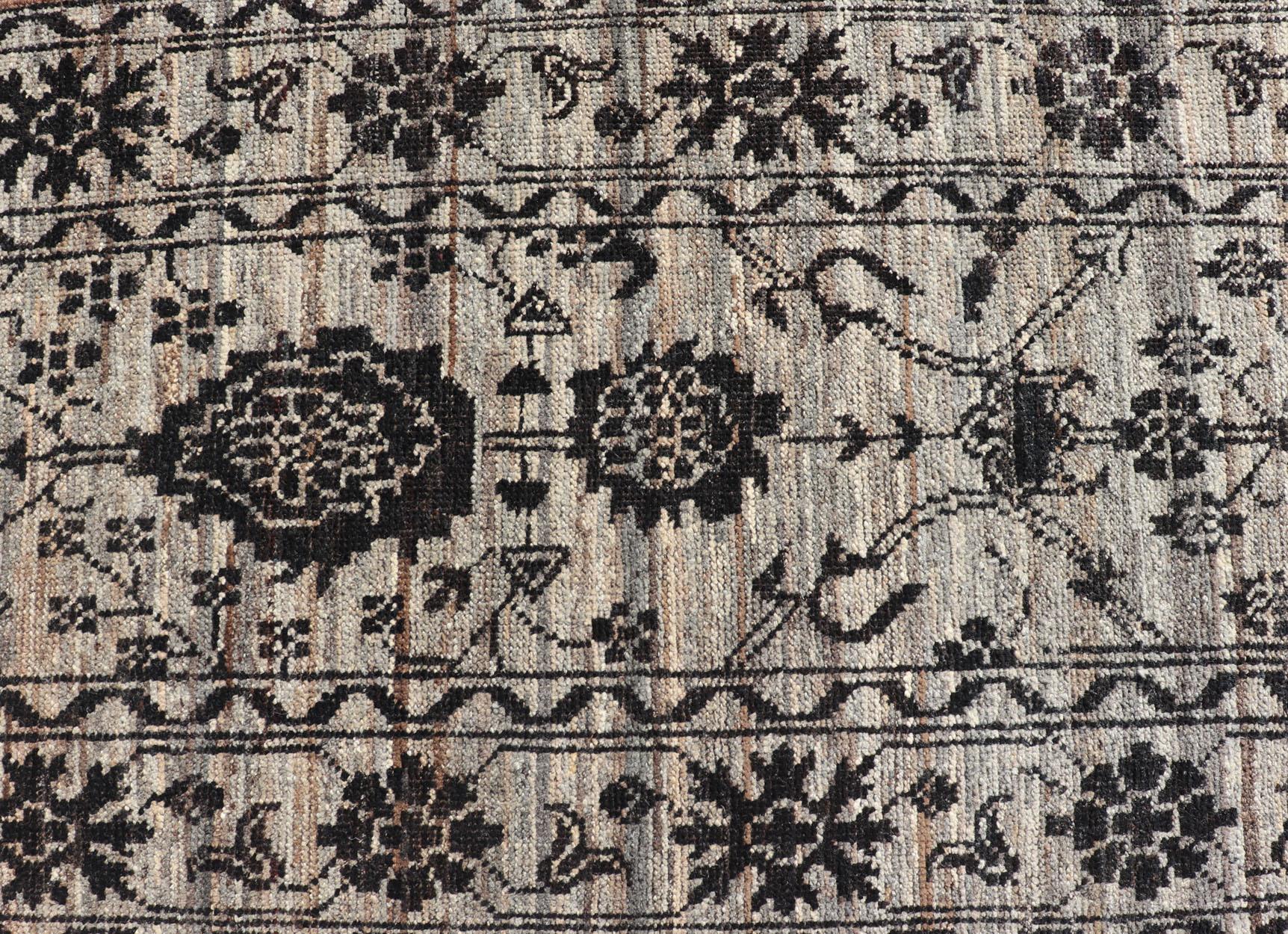 Oushak Runner by Keivan Woven Arts in Wool with Sub-Geometric Design 3'2