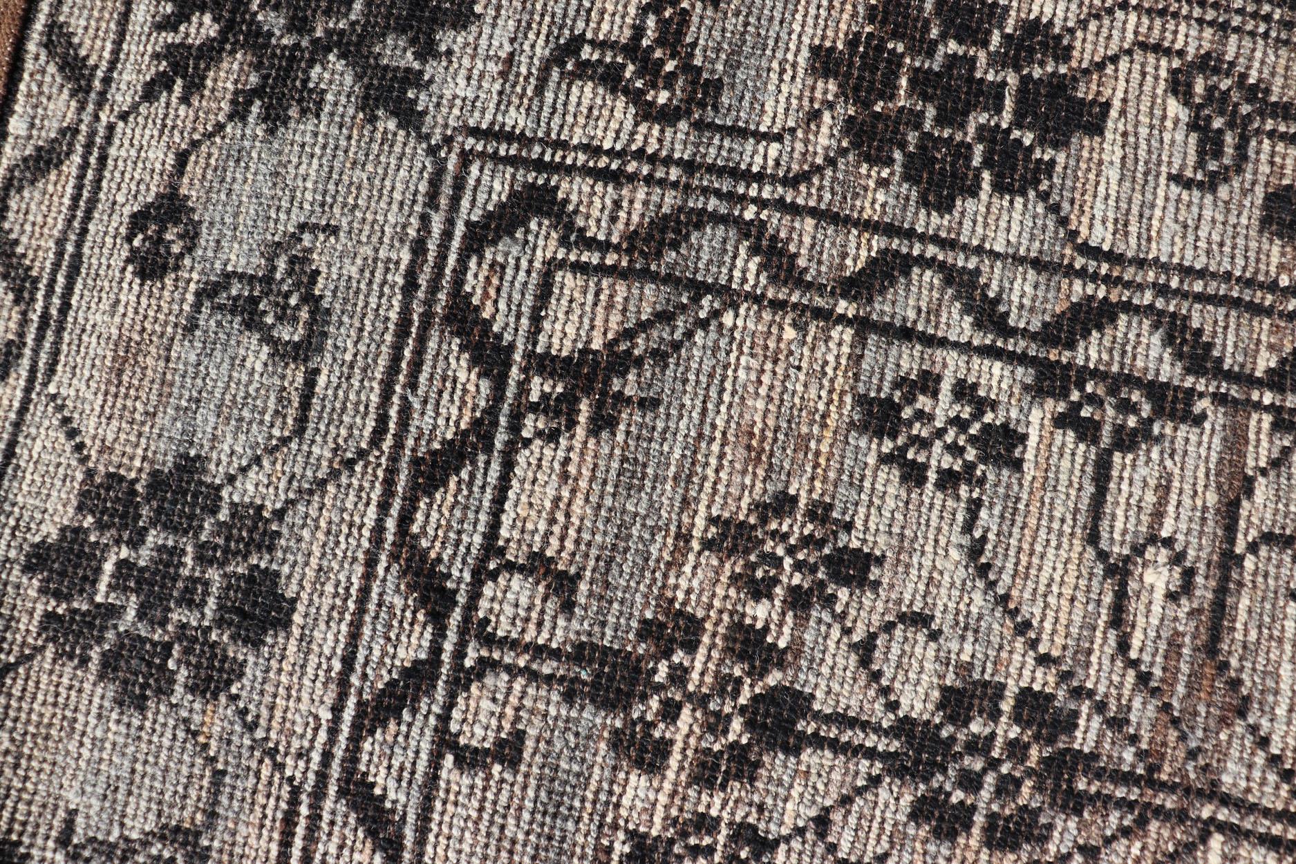 Oushak Runner by Keivan Woven Arts in Wool with Sub-Geometric Design 3'2