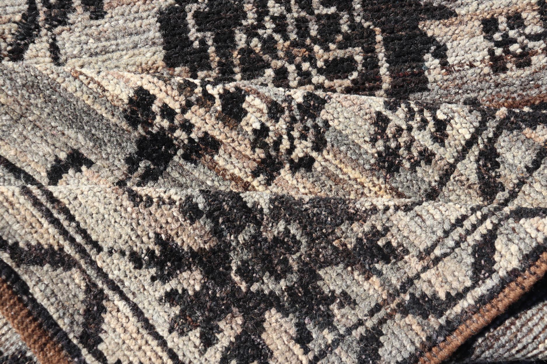 Oushak Runner by Keivan Woven Arts in Wool with Sub-Geometric Design 3'2