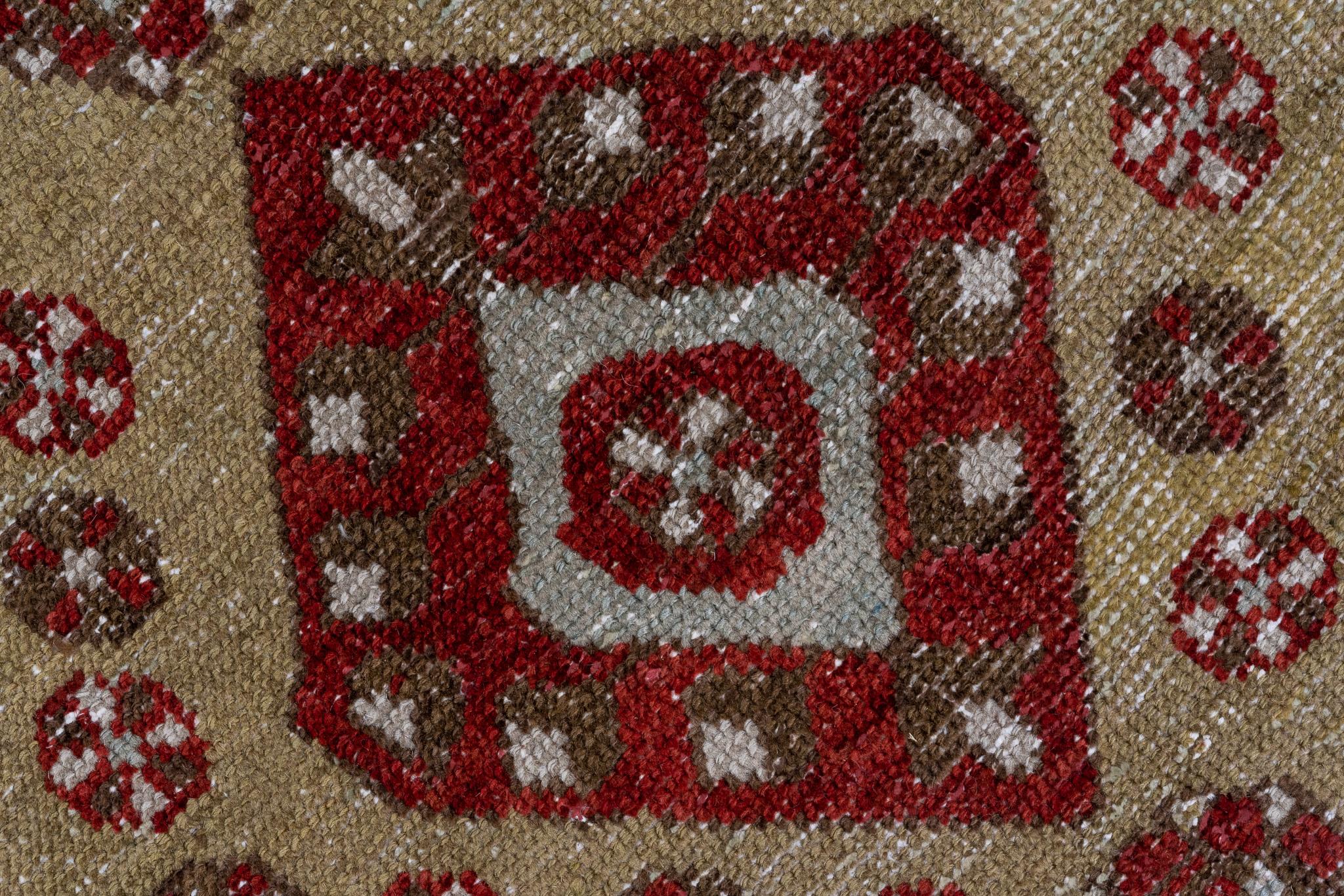 XX secolo Runner Oushak in osso e rosso vintage in vendita