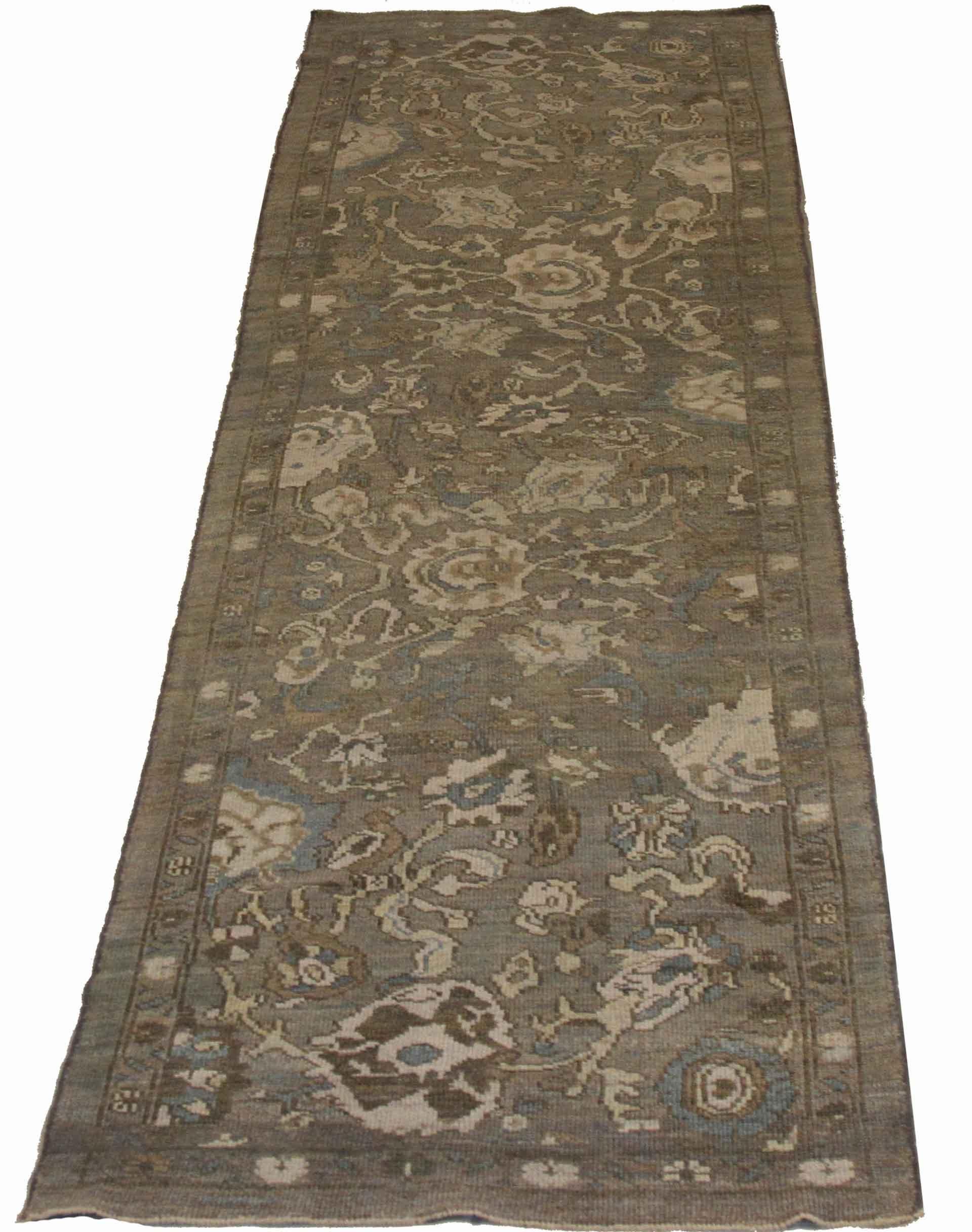 Discover the elegance of this unique Oushak featuring Runner Rug in Circa 1990. Designed with meticulous attention to detail, this exclusive design is perfect for enhancing your space.
