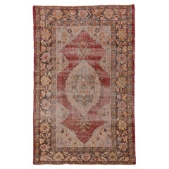 Oushak Scatter Rug, Light Distress, circa 1920s