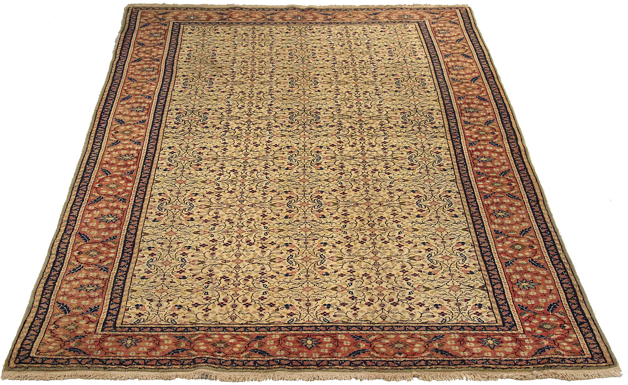 Entdecken Sie die Eleganz von Afghanistan Oushak mit dem kleinen Teppich CIRCA 1940. Dieses exklusive Design aus Wolle und ElfenbeinMarineblauRot ist perfekt, um Ihren Raum zu verschönern.