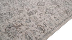 Oushak Style Gray and Ivory Wool Blend Rug 9'x12'