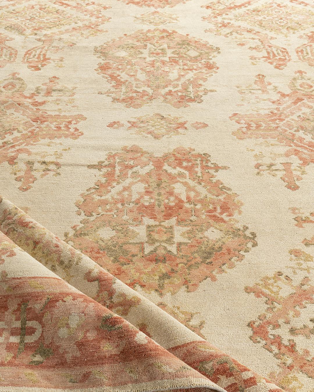 Oushak Style Handwoven Carpet Rug 9' x 11'5 For Sale 5