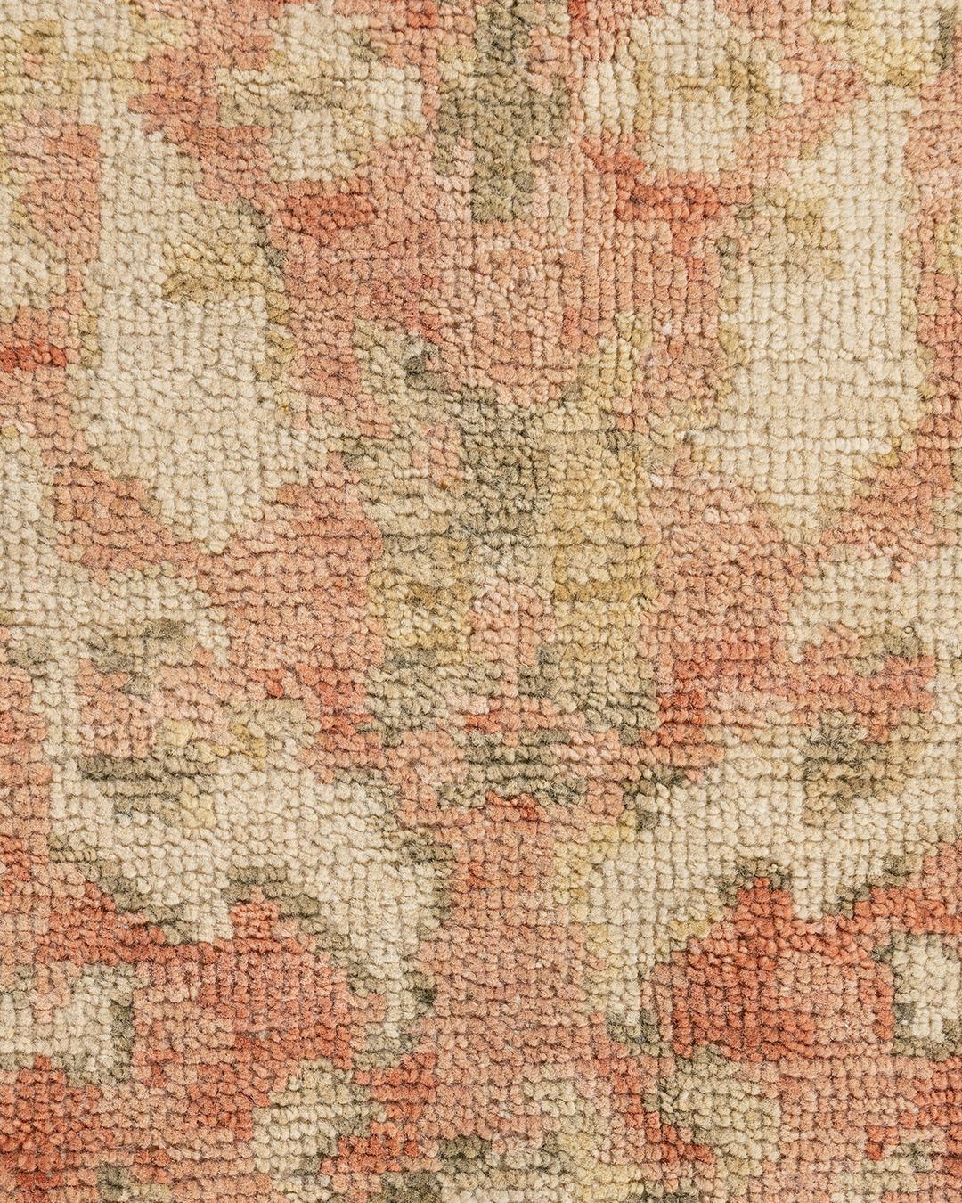 Oushak Style Handwoven Carpet Rug 9' x 11'5 For Sale 1