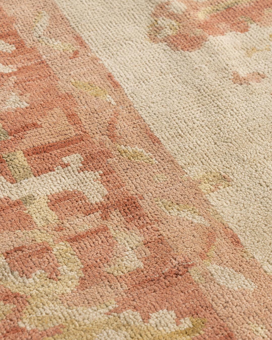 Oushak Style Handwoven Carpet Rug 9' x 11'5 For Sale 2
