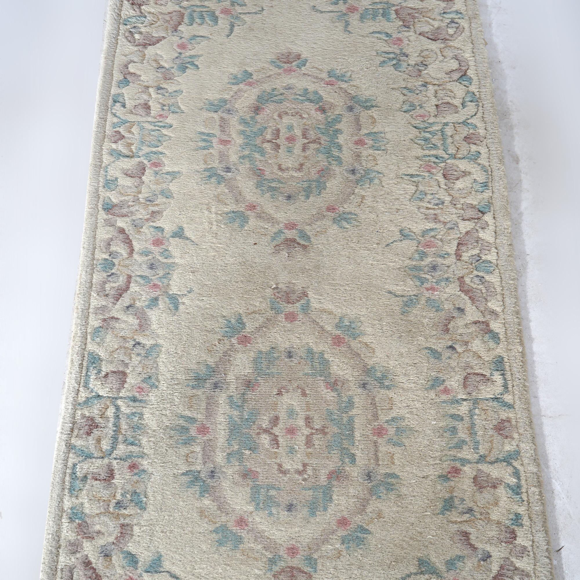 Asian Oushak Style Turkish Oriental Long Rug Runner Wool Rug 20th C For Sale